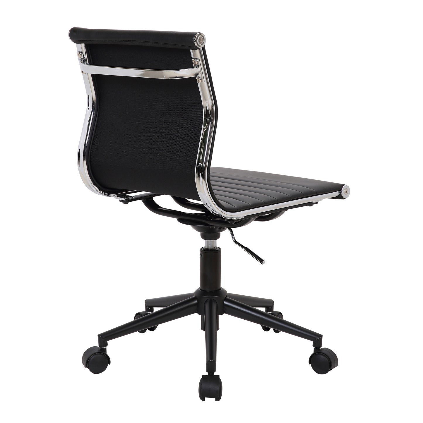 Masters Industrial Task Chair in Black Base and Black Faux Leather by LumiSource