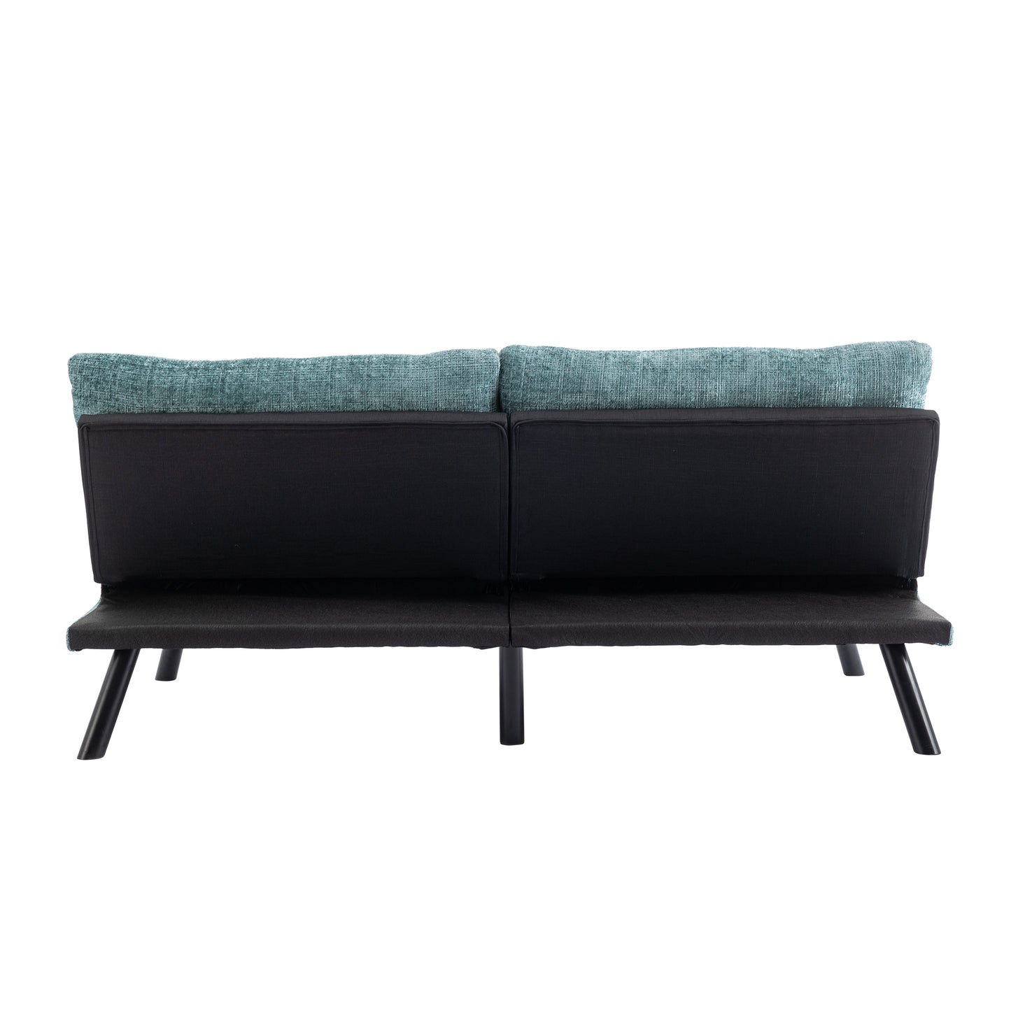 Convertible Sofa Bed  Loveseat Futon Bed Breathable Adjustable Lounge Couch with Metal Legs,Futon Sets for Compact Living Space  Chenille- Mint Green