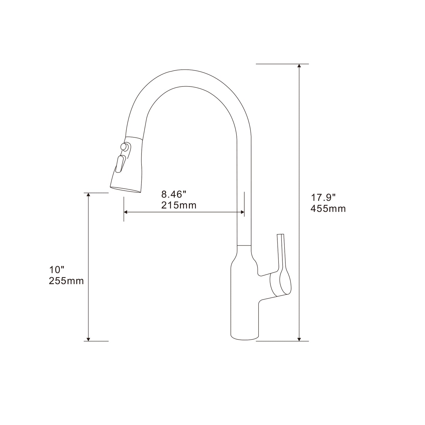 Kitchen Faucet with Pull Down Sprayer Chrome, High Arc Single Handle Kitchen Sink Faucet , Commercial Modern Stainless Steel Kitchen Faucets