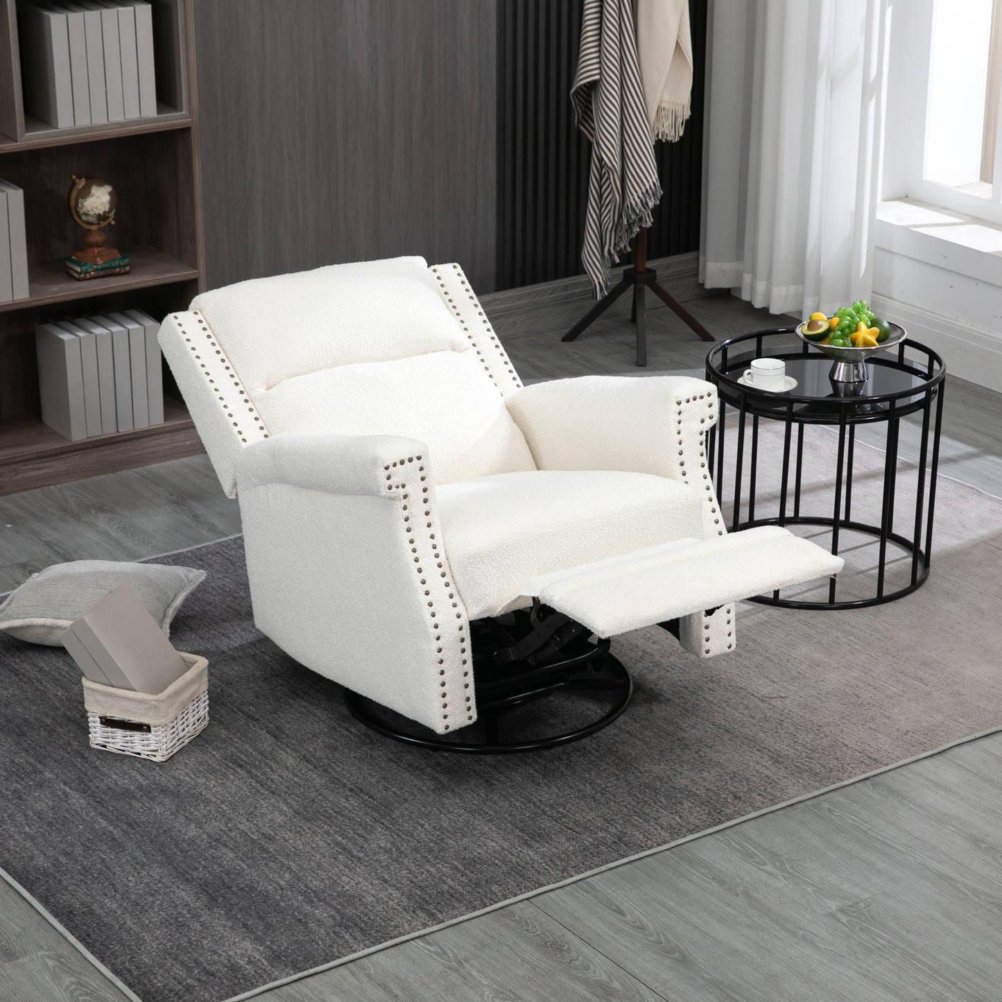 360 Degree Swivel Recliner Chair with Rocking and Reclining Capabilities