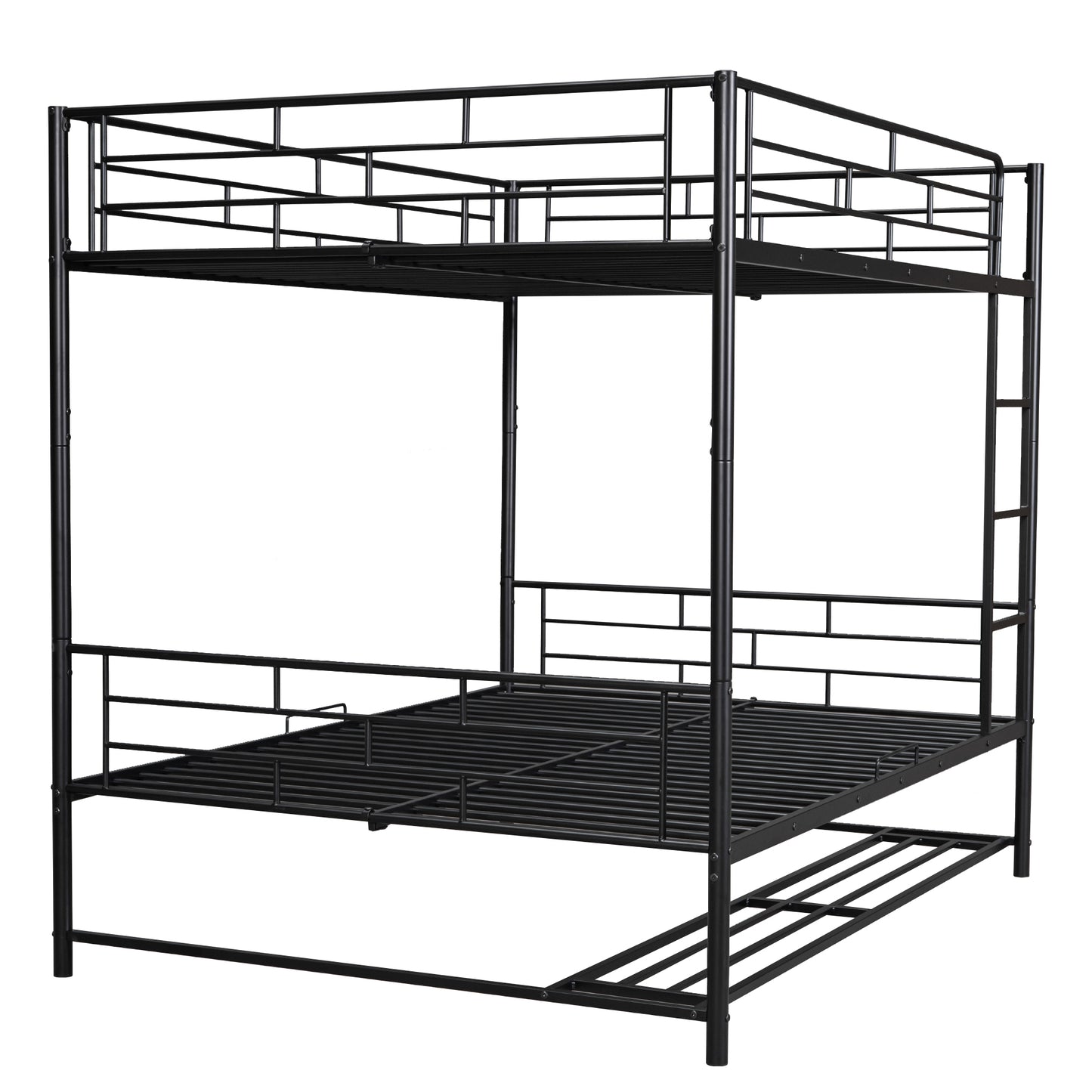 Full Metal Bunk Bed with Shelf and Guardrails for Enhanced Space-saving