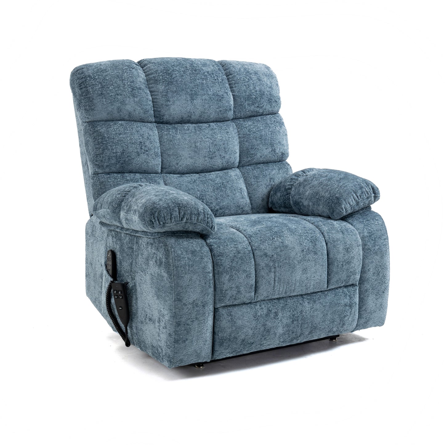 Large Blue Power Lift Recliner Chair with Massage and Heat