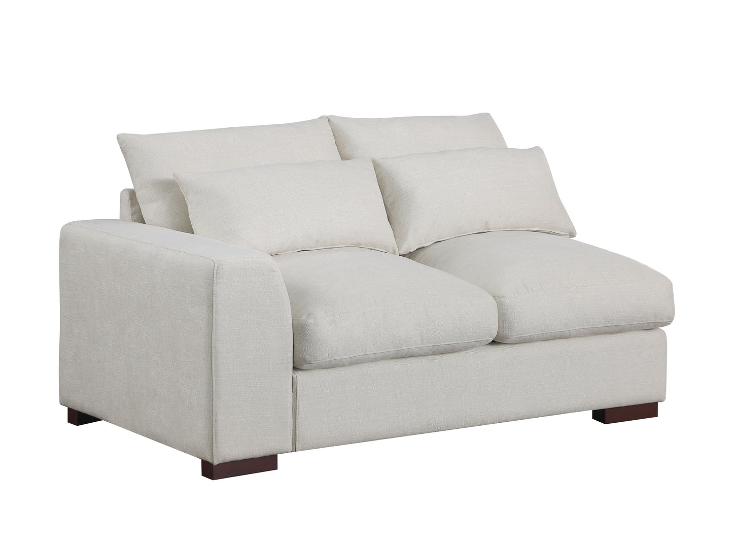 Tatman Linen Blend Sectional with 2 Ottomans