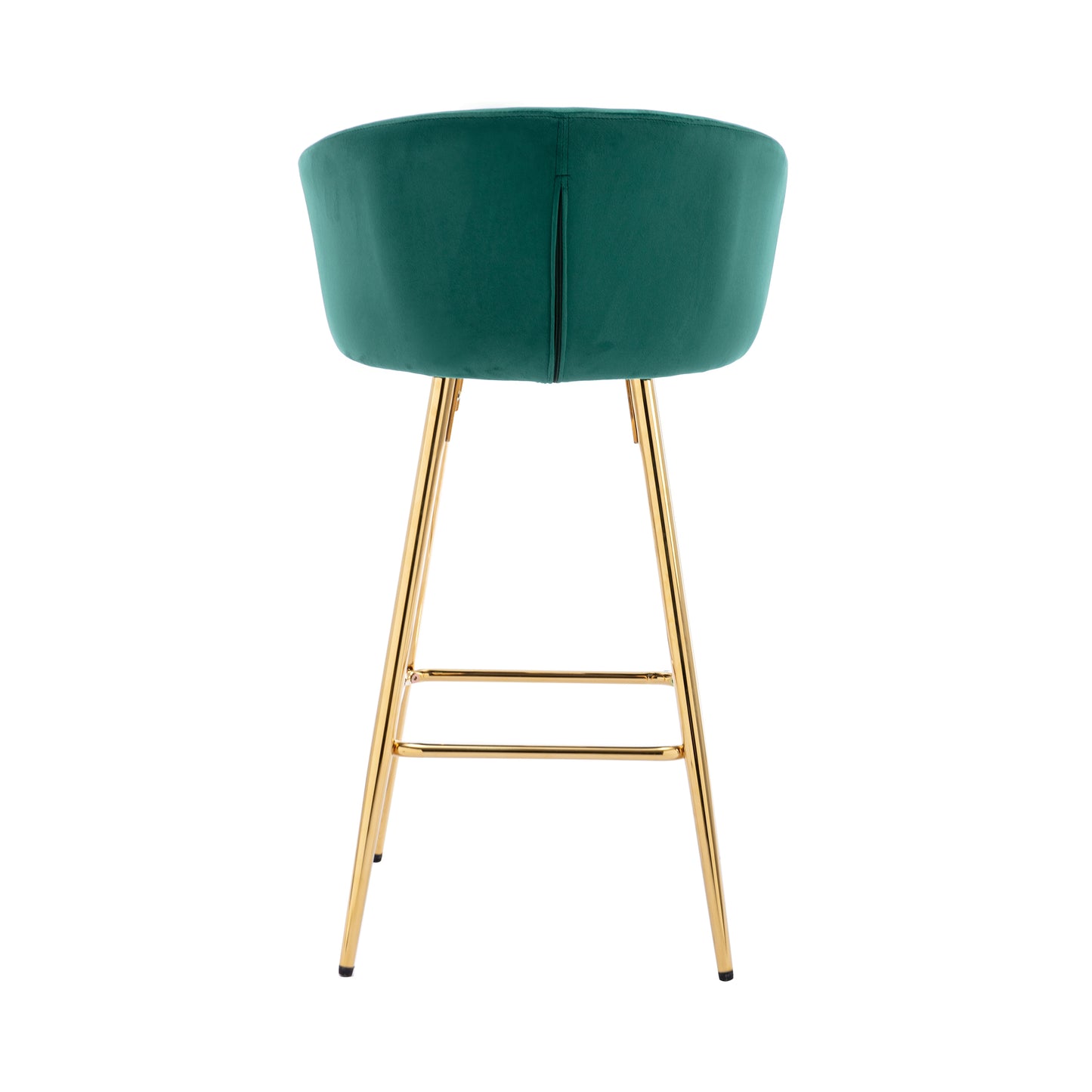 30 Inch Set of 2 Bar Stools,with Chrome Footrest and Base Velvet + Golden Leg Simple Bar Stool,GREEN