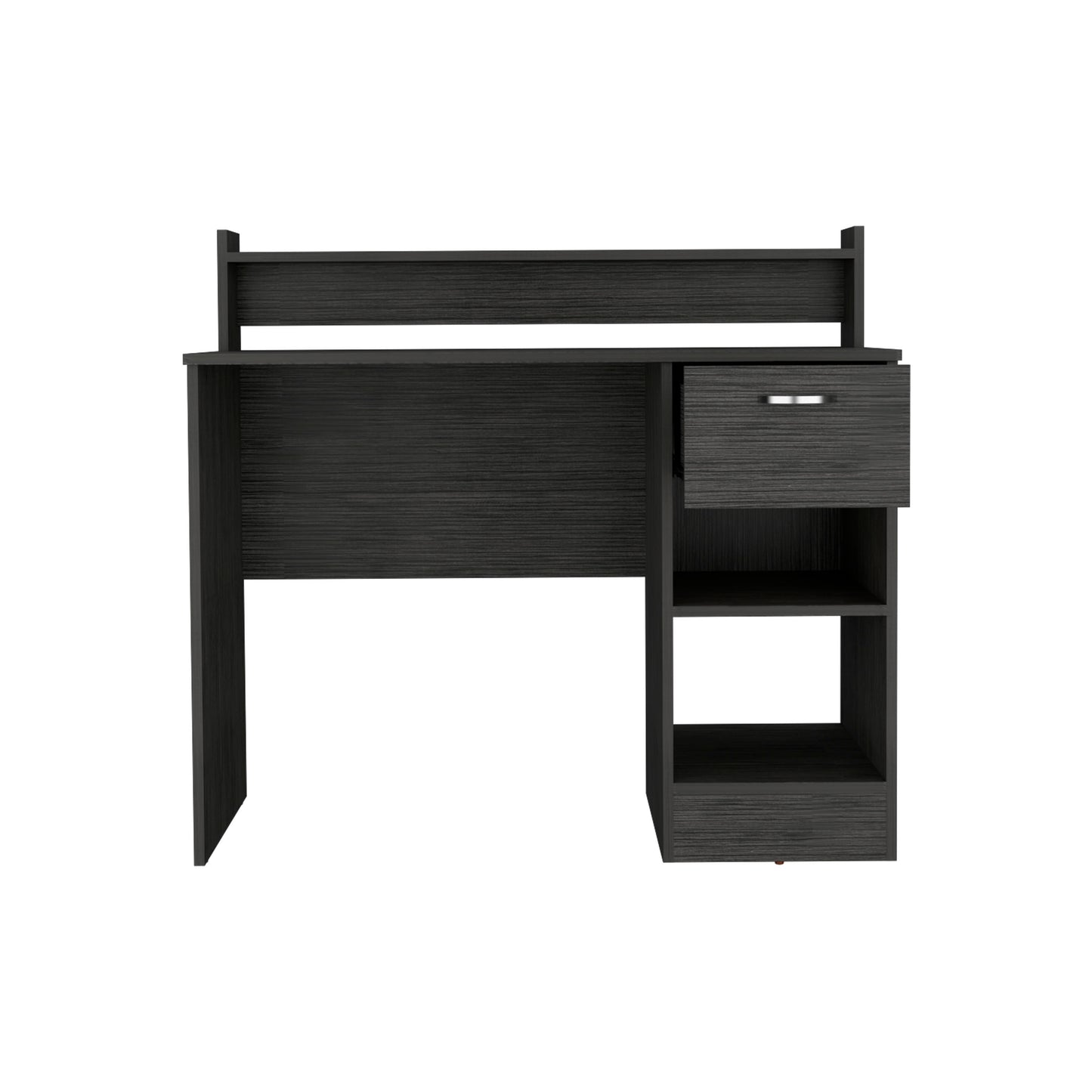 Delmar Smokey Oak Computer Desk with Open Storage Shelves and Drawer Excelsior