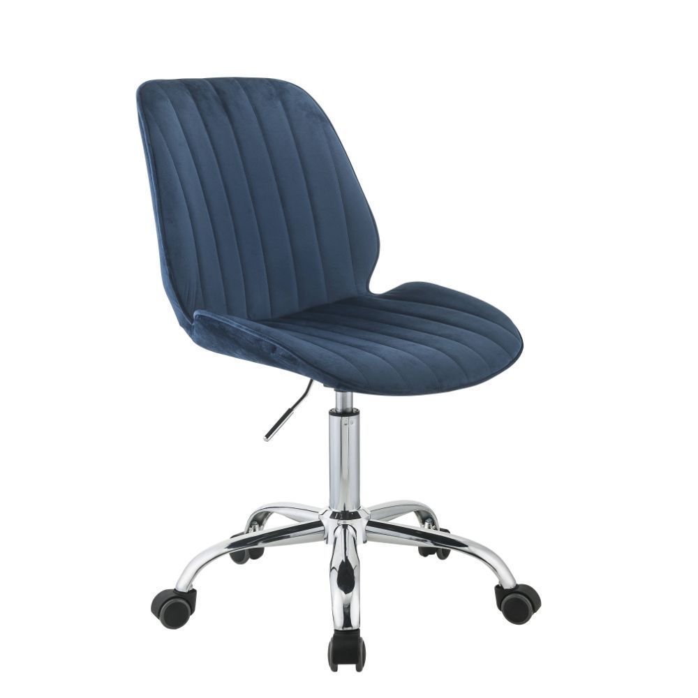 Muata Office Chair, Twilight Blue Velvet & Chrome 92932