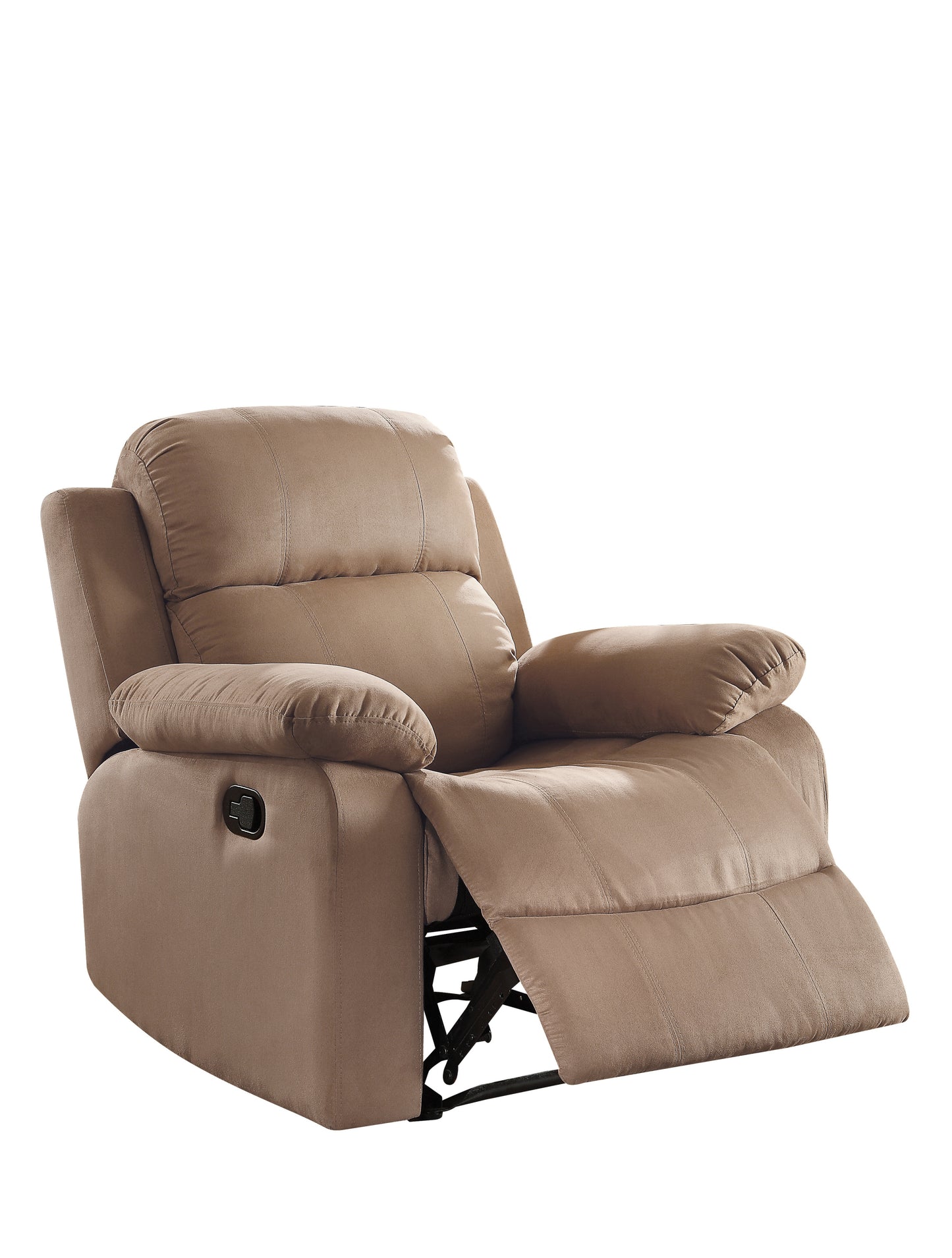 Parklon Brown Microfiber Motion Recliner with External Latch Handle