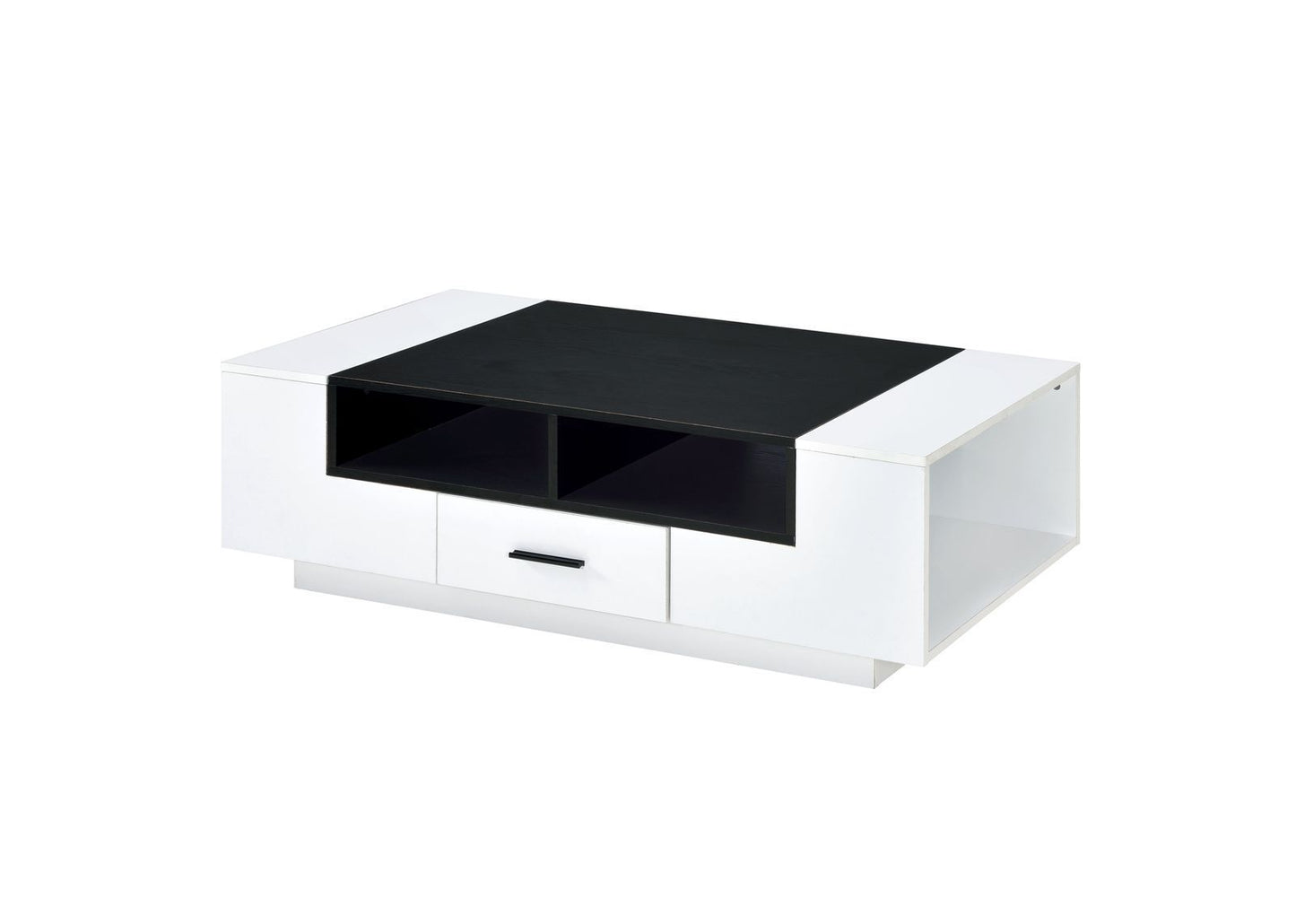 Armour White and Black Coffee Table with Storage