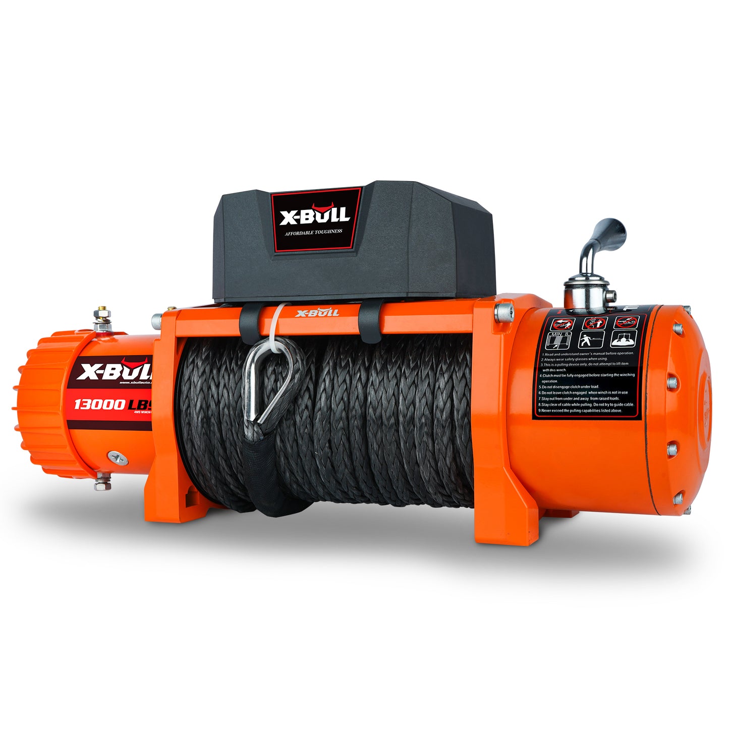 X-BULL 12V Electric Winch with 13000 LBS Capacity and Synthetic Rope - Upgraded Version