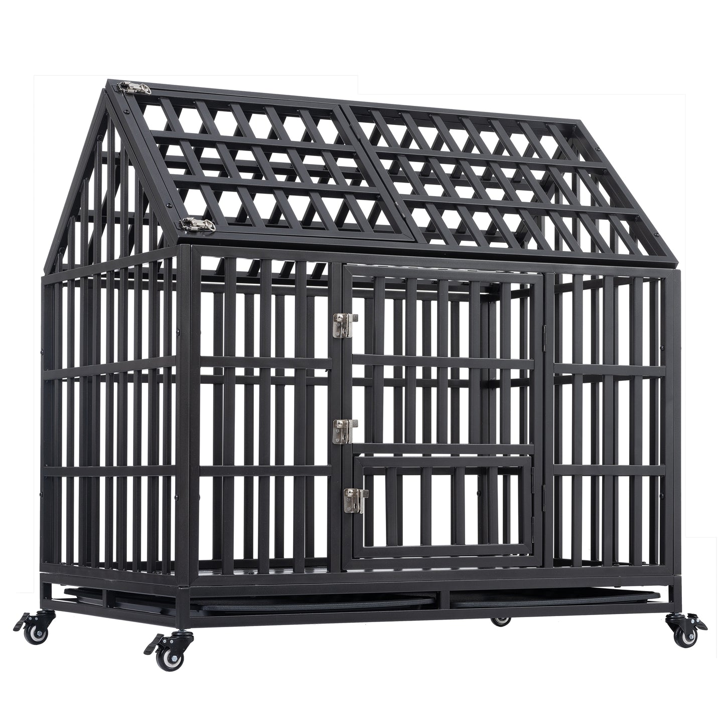 Heavy Duty Dog Cage  pet Crate with Roof