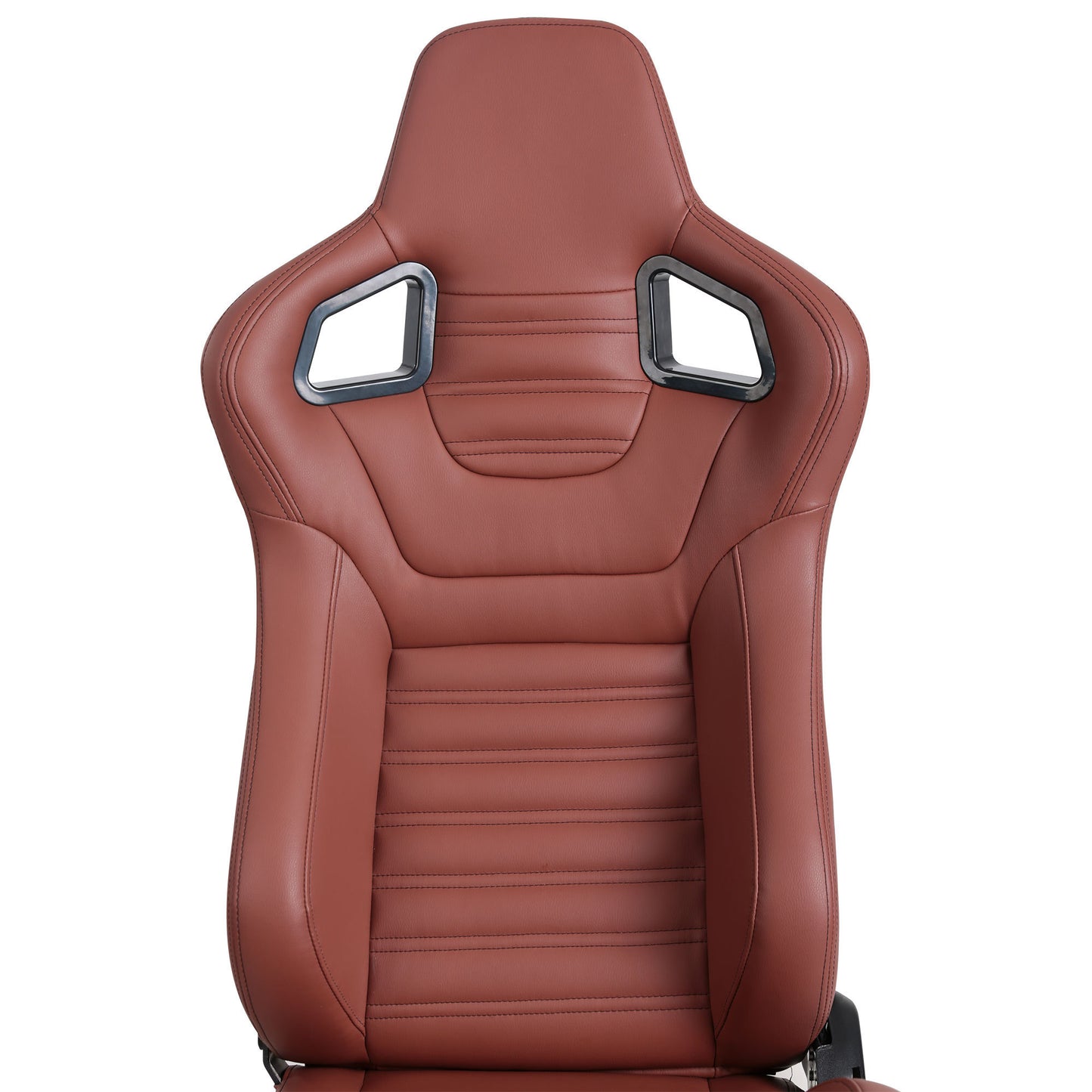 2-Piece Ergonomic Racing Seats with Adjustable Double Slides in Vibrant Brick Red