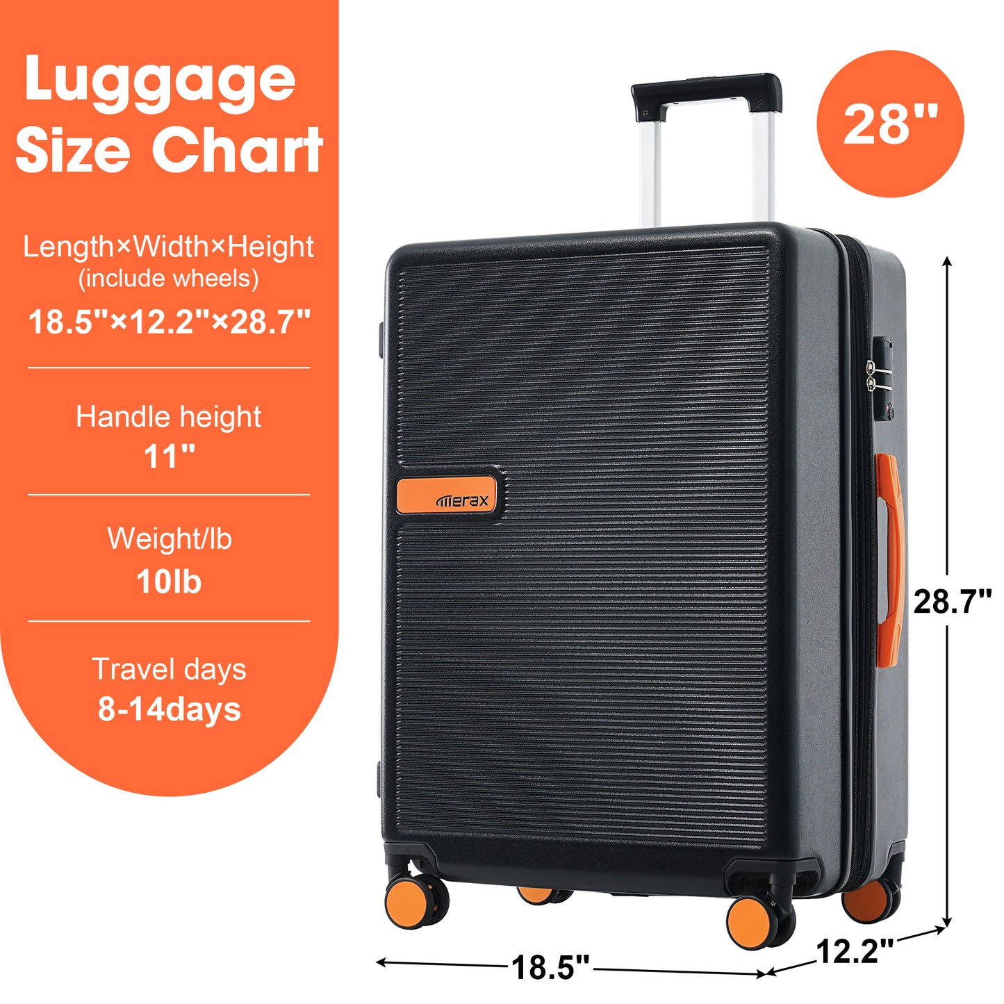 Contrast Color Hardshell Luggage 28inch Expandable Spinner Suitcase with TSA Lock Lightweight