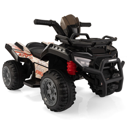 6V Kids Ride-On ATV Car, Powered 4-Wheeler Quad w/ Music Horn USB MP3, 1.9 MPH Max Speed, Electric Vehicle Toy for Children 18-48 Months, Black