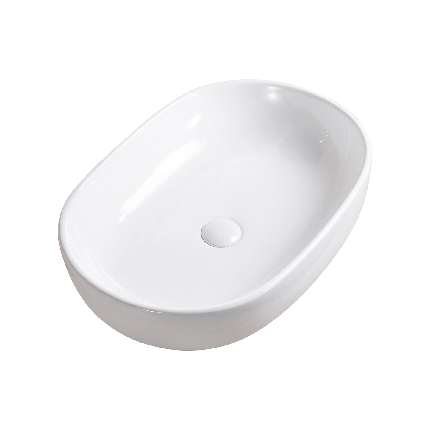 Vessel  Bathroom Sink Basin in White Ceramic