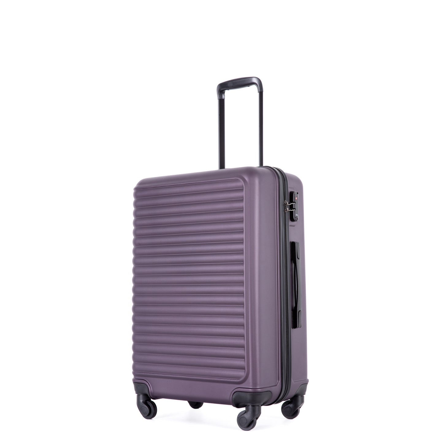 3 Piece Luggage Sets ABS Lightweight Suitcase with Two Hooks, Spinner Wheels, TSA Lock, (20/24/28) PURPLE