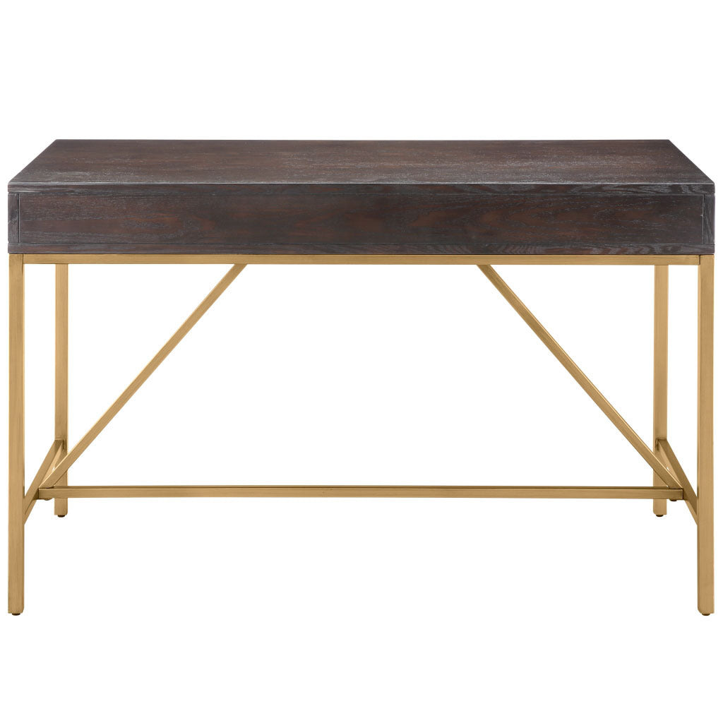 Contemporary Gold and Dark Morocco Office Desk