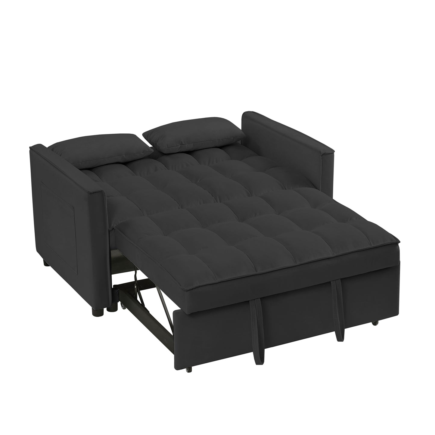 Black Velvet Loveseat Sofa Bed