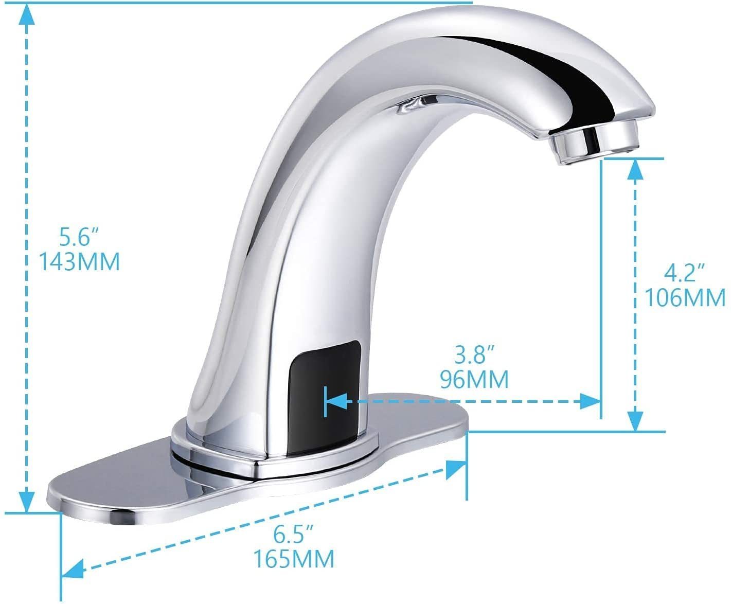 Touchless Chrome Bathroom Sink Faucet with Temperature Control