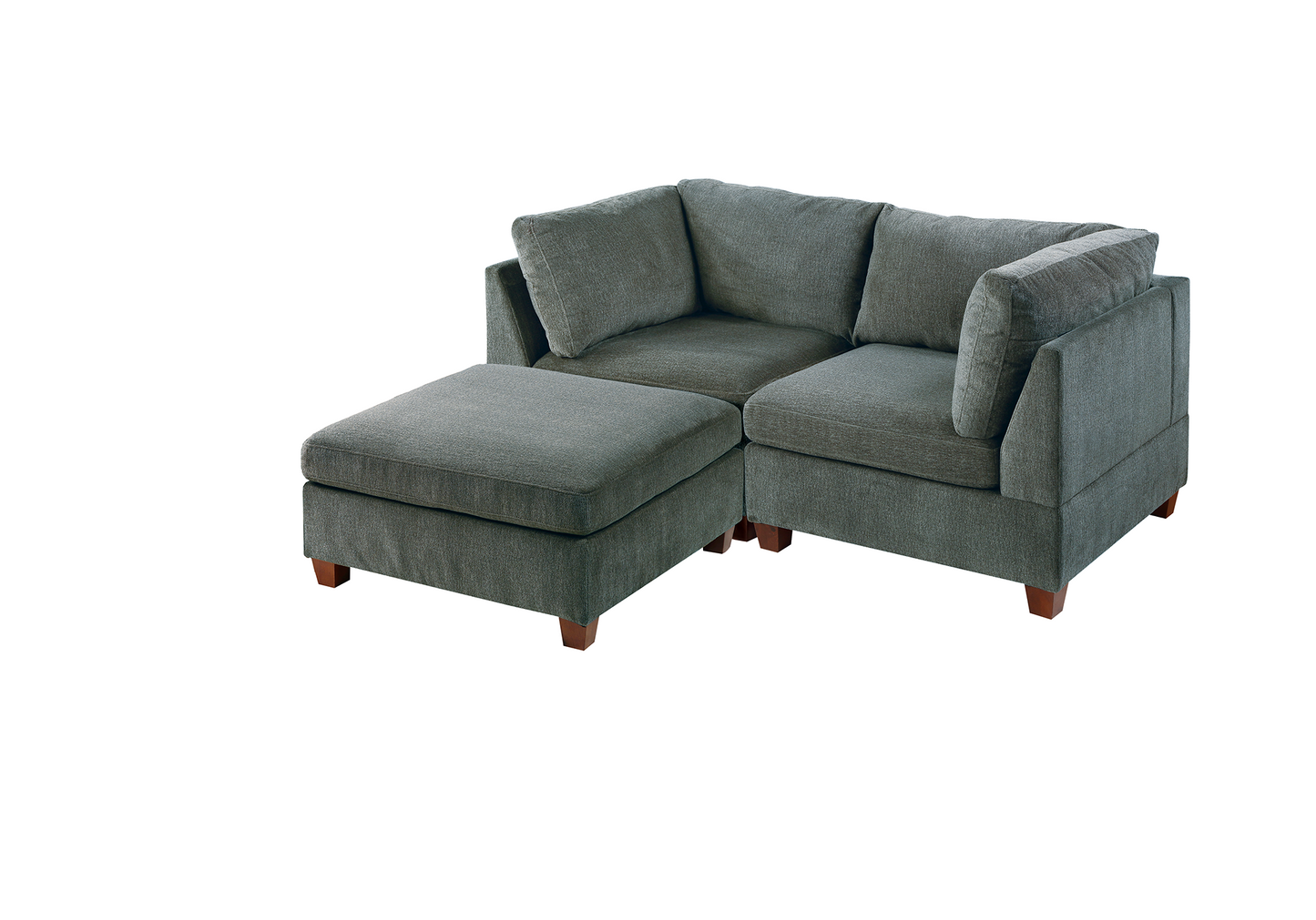 Gray 3-Piece Modular Sofa Set