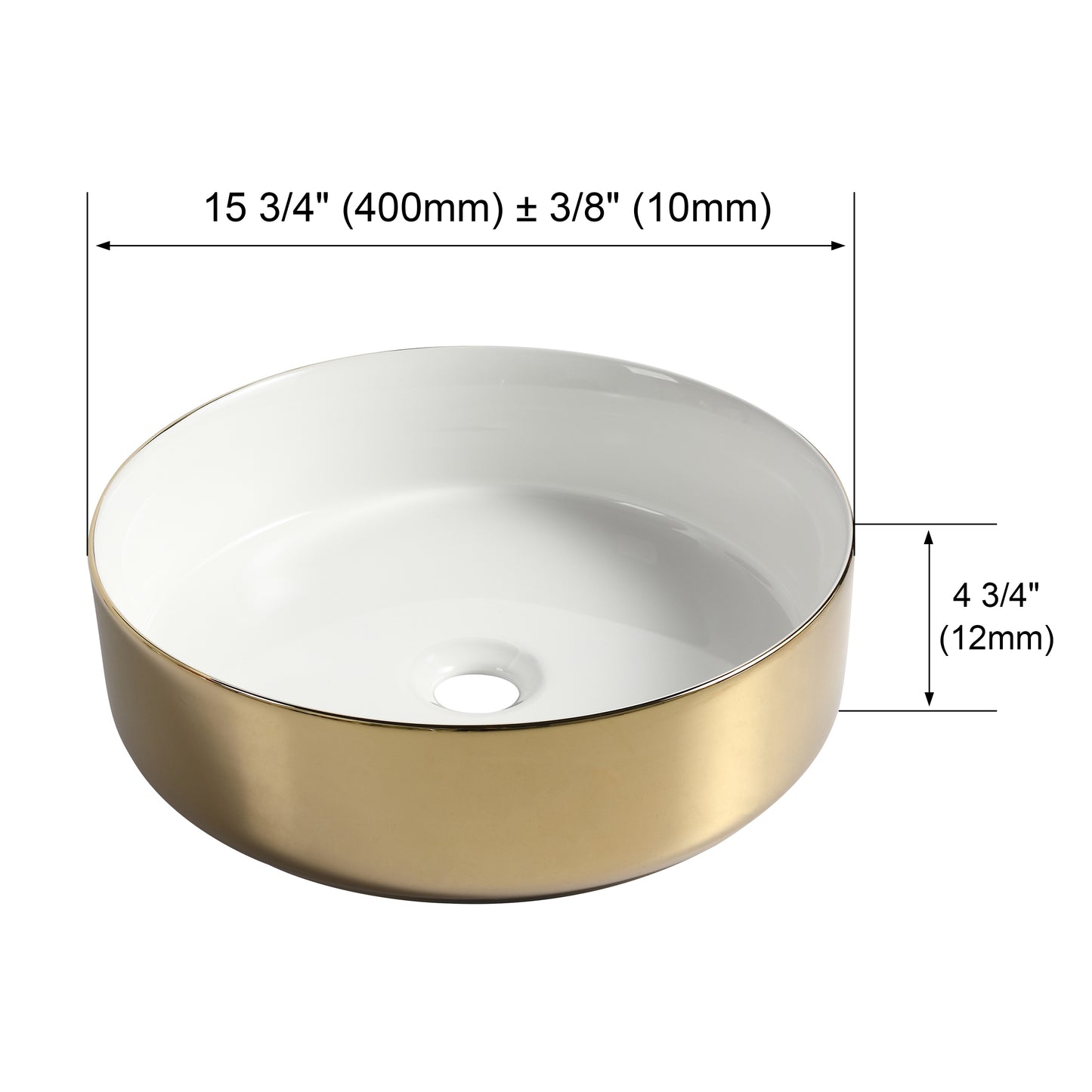 Ceramic Circular Vessel Bathroom Sink Art Sink (BAA0014012JJ)