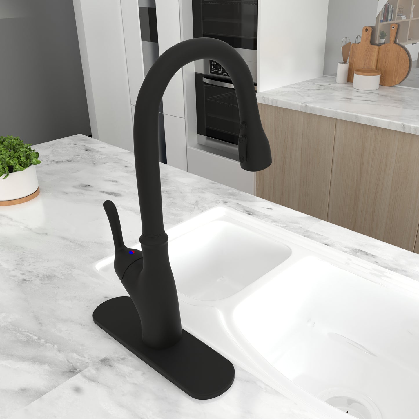 Pull Down Touchless Single Handle Kitchen Faucet