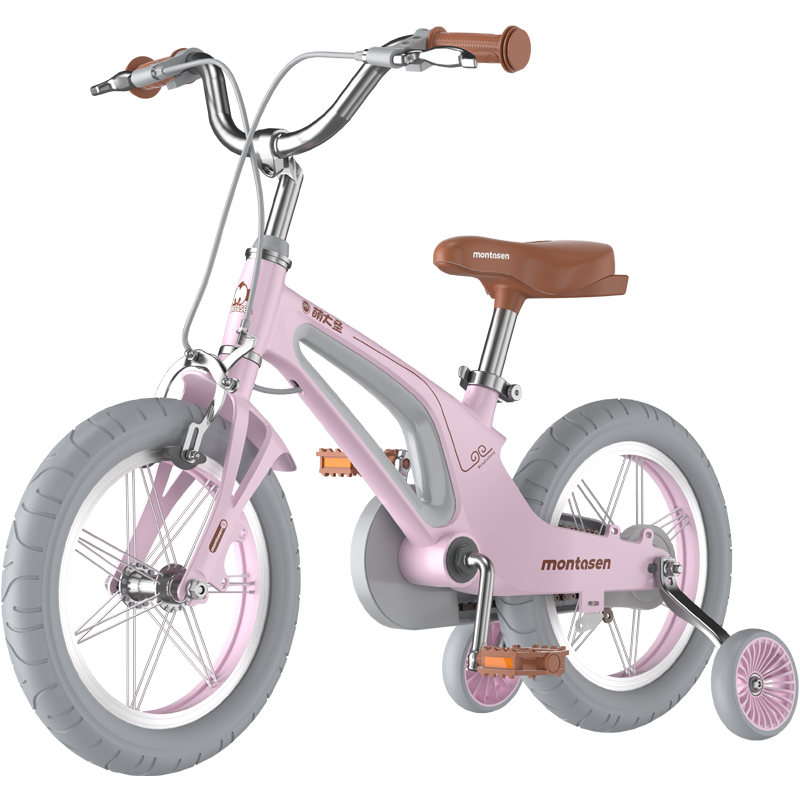 14" Kids Bike for Girls and Boys, Magnesium Alloy Frame with Auxiliary Wheel, Kids Single Speed Cruiser Bike.