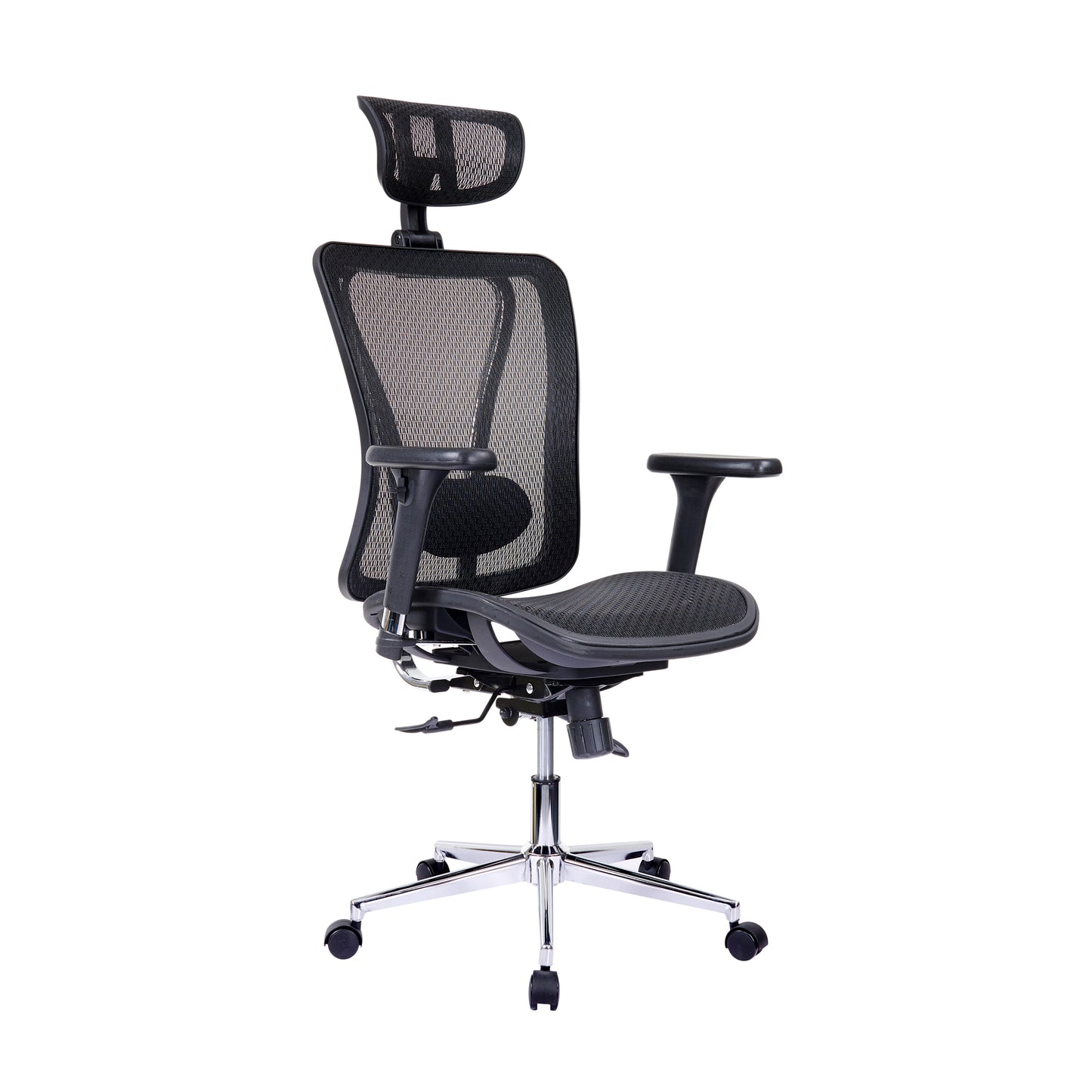 High Back Executive Mesh Office Chair with Arms, Headrest and Lumbar Support , Black