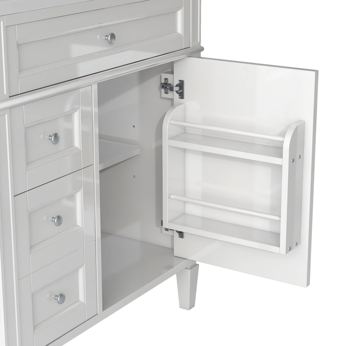 30'' Bathroom Vanity with Top Sink, Modern Bathroom Storage Cabinet with 2 Drawers and a Tip-out Drawer, Single Sink Bathroom Vanity