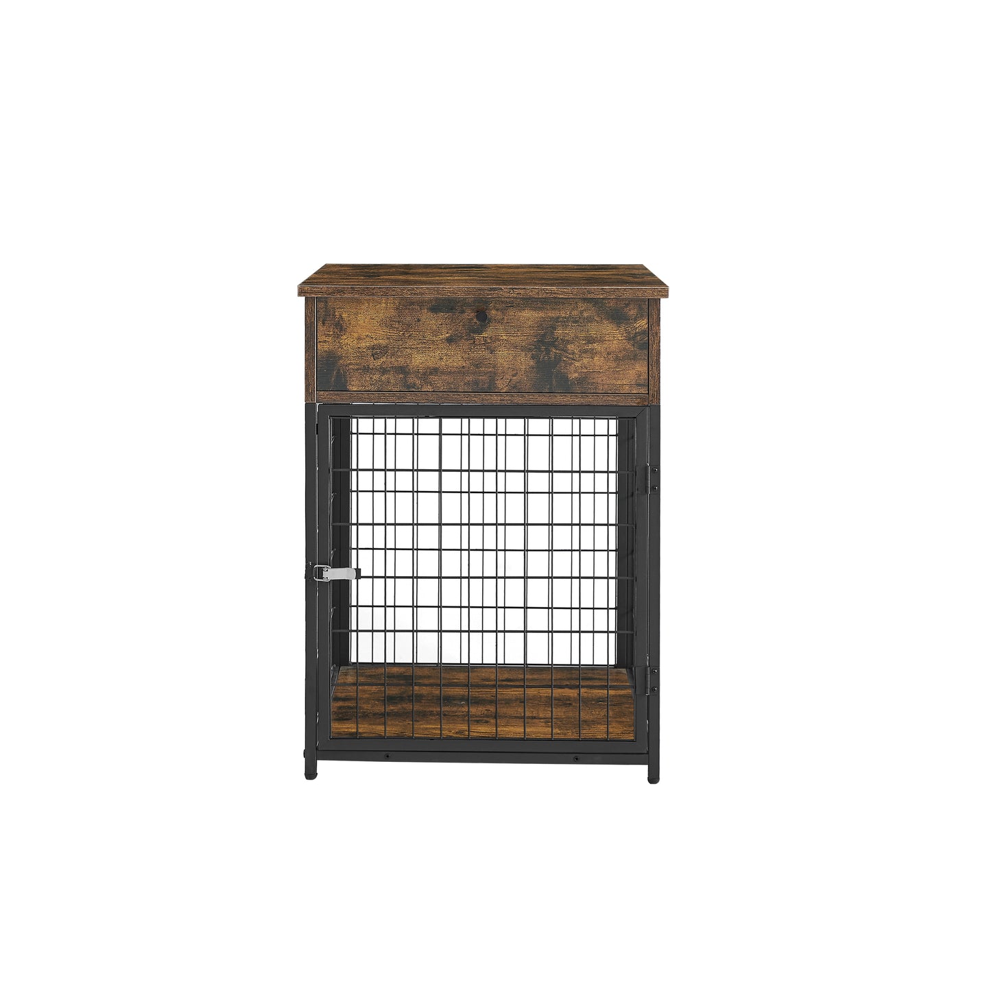 Furniture Style Wood Dog Crate End Table with Storage Console. Rustic Brown,19.69'' W x 22.83'' D x 26.97'' H.