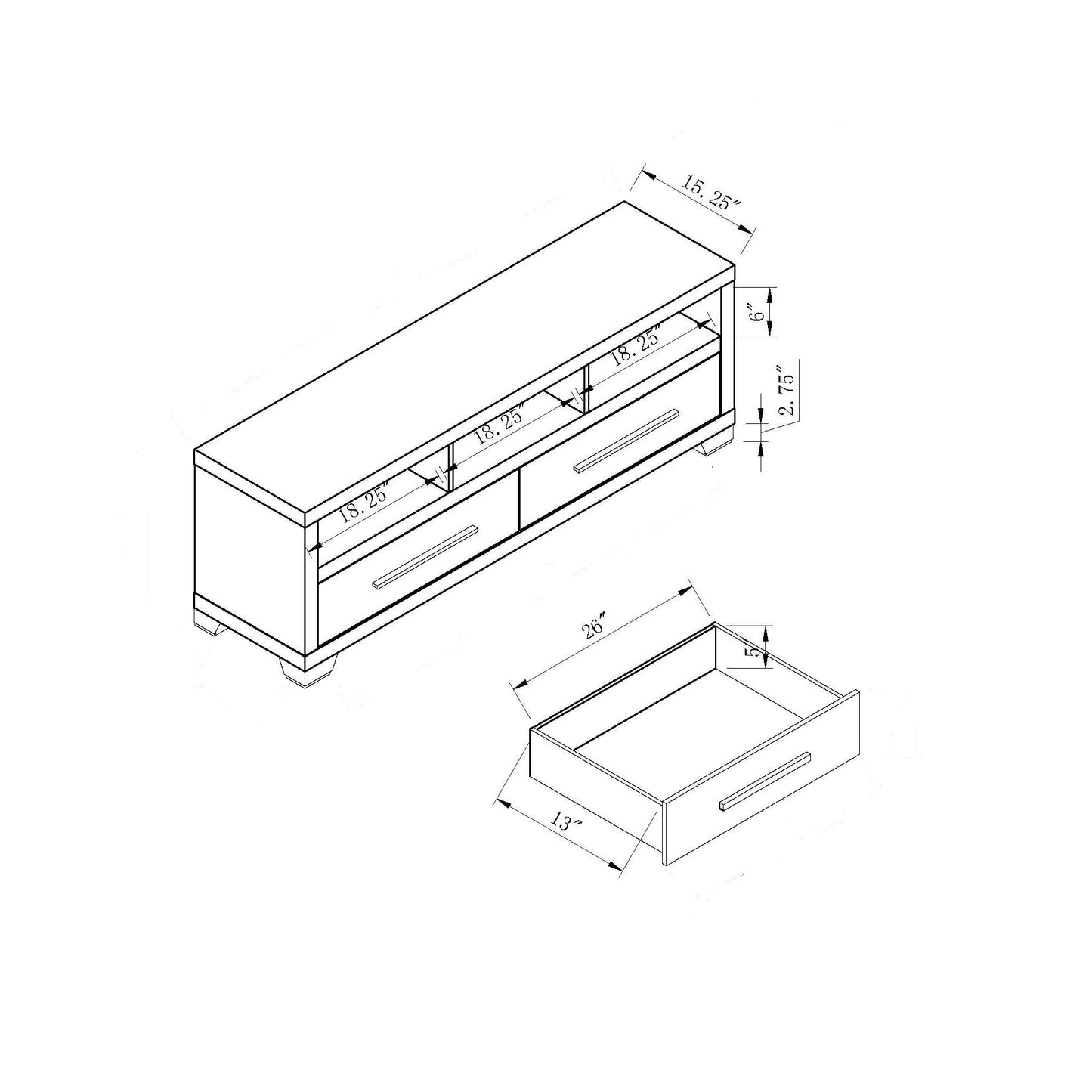 White Entertainment Center TV Stand with Storage