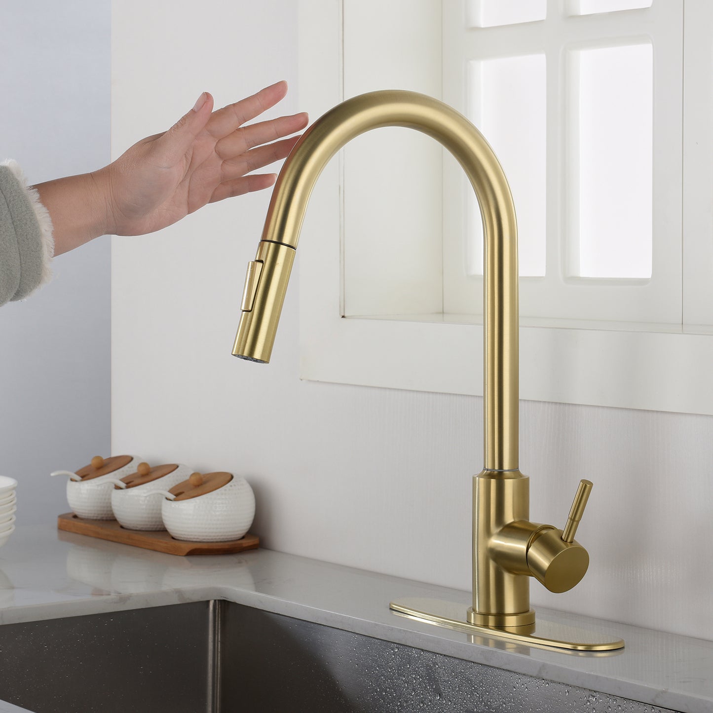 Touch Kitchen Faucet with Pull Down Sprayer