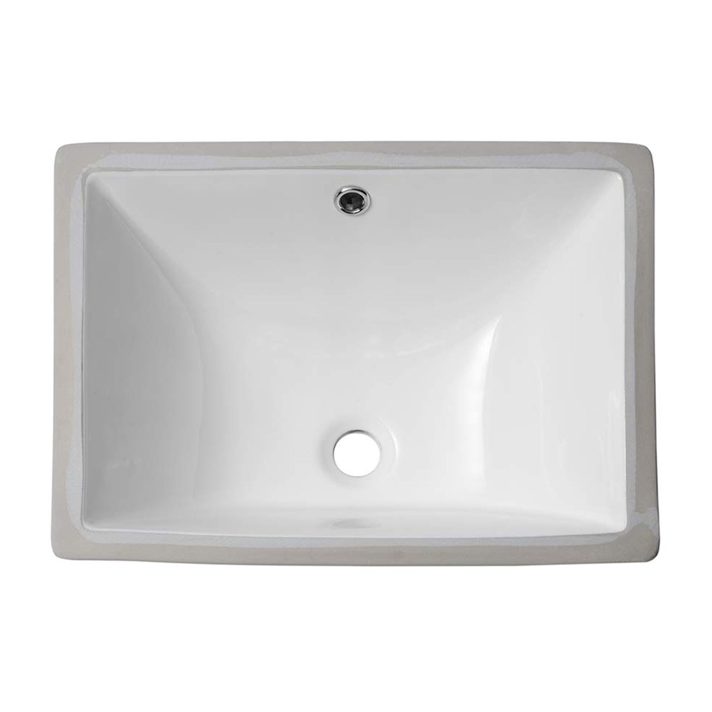 18.5"x13.5" White Ceramic Rectangular Undermount Bathroom Sink with Overflow