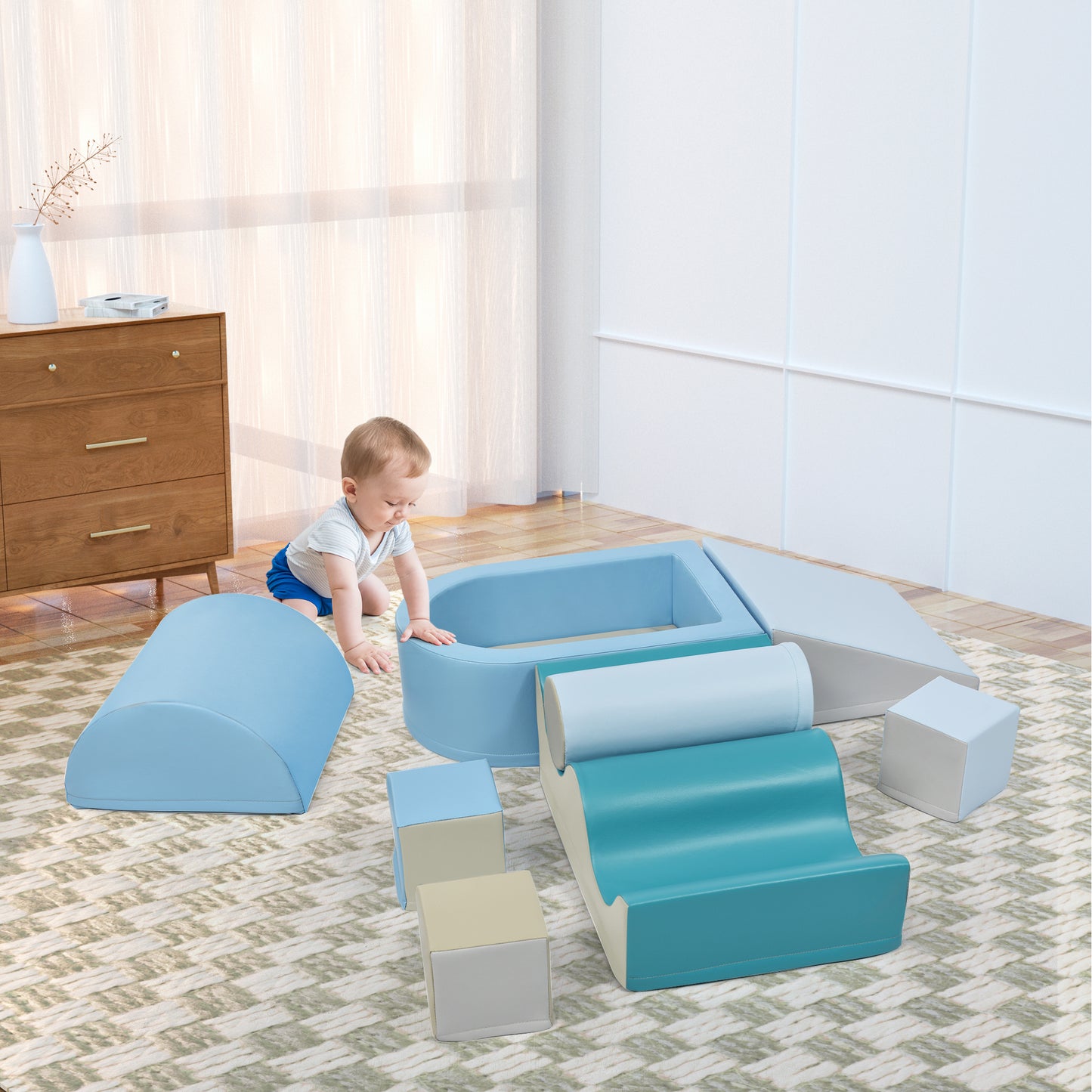 Soft Foam Climbing and Crawling Playset for Infants and Toddlers