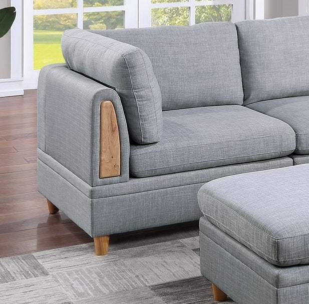 Elegant 6-Piece Light Grey Modular Sofa Set