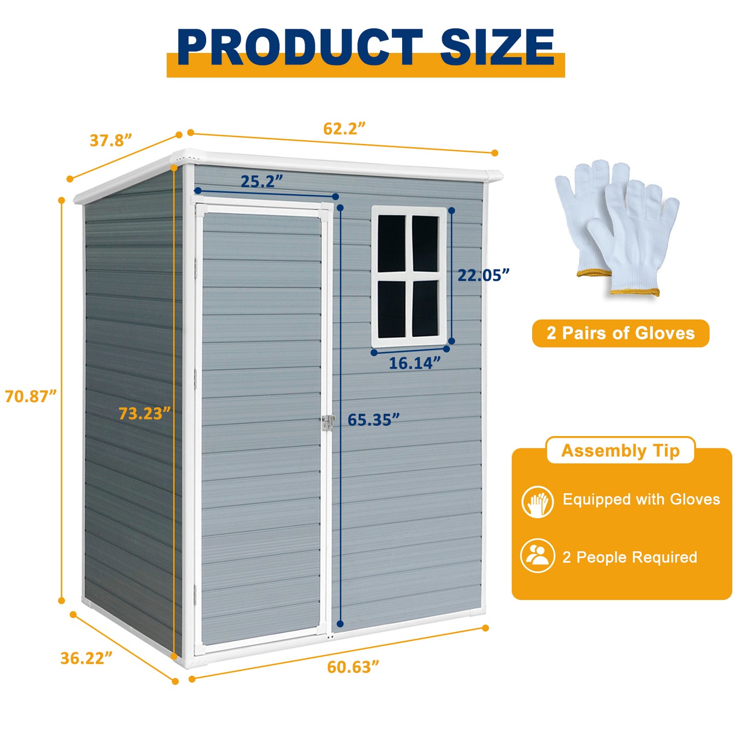 5x3ft Resin Outdoor Storage Shed Kit-Perfect to Store Patio Furniture,Grey