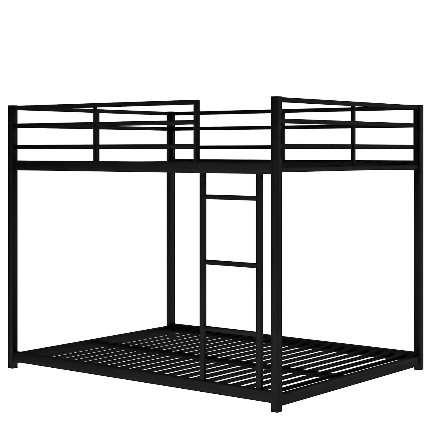 Modern Black Metal Bunk Bed with Full over Full Design