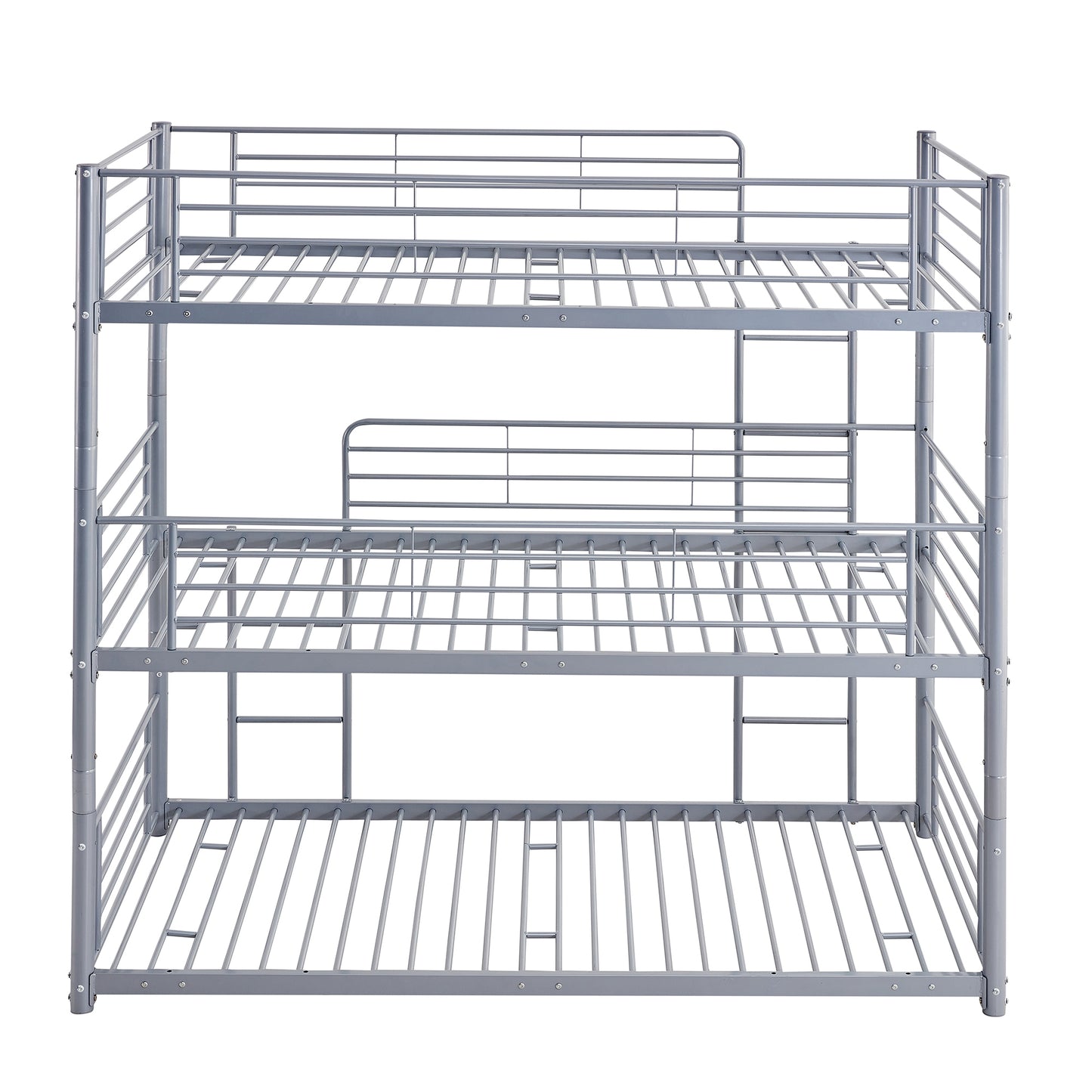 Twin-Twin-Twin Triple Bed with Built-in Ladder, Divided into Three Separate Beds,Gray(OLD SKU:LP000197AAE)