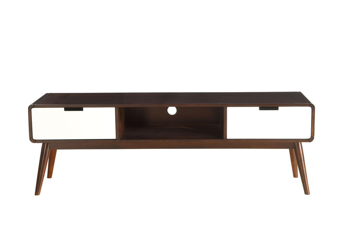 Christa TV Console in Espresso & White 91510