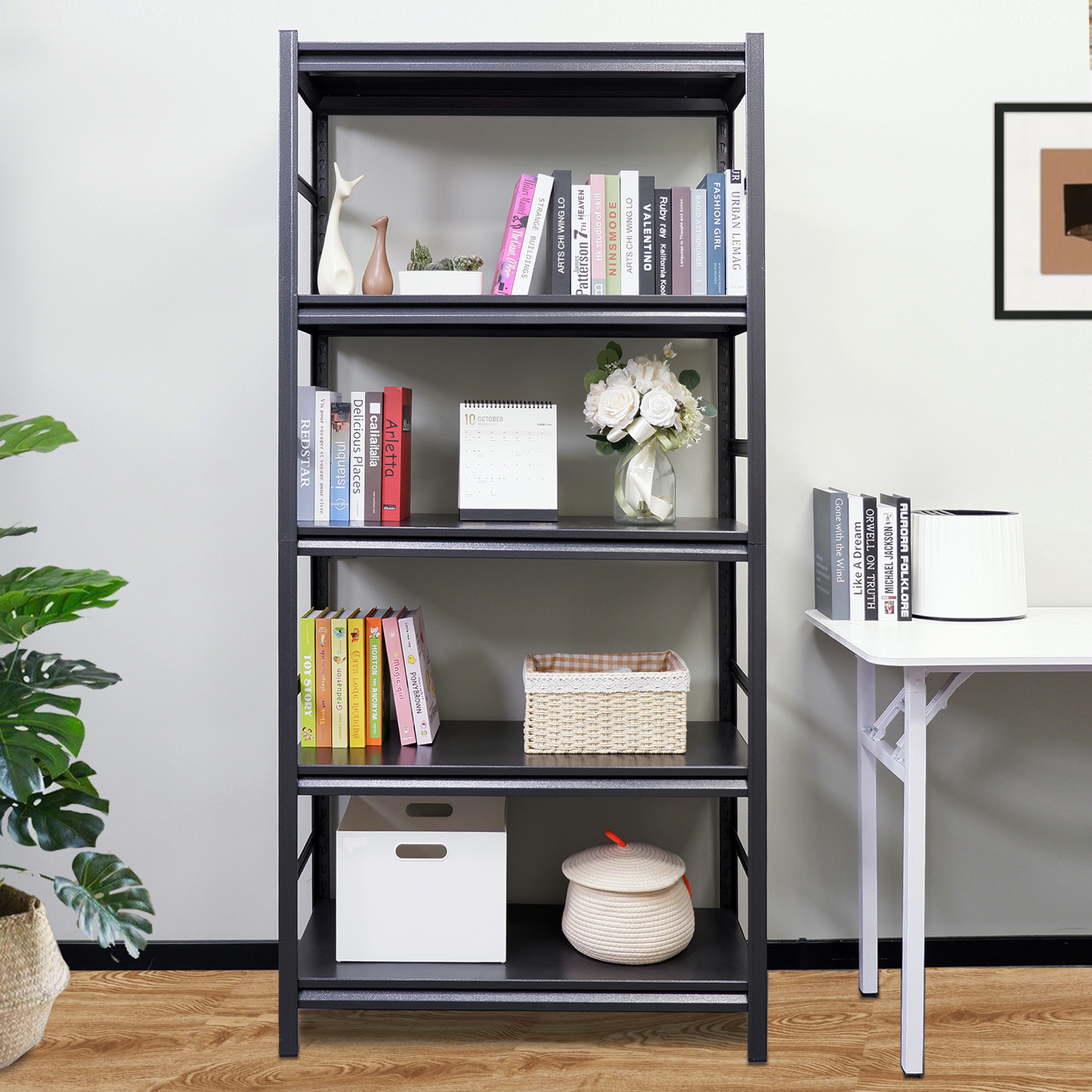 Storage Shelves  5 Tier Heavy Duty Metal Shelving Unit Adjustable Shelving Units and Storage Rack Kitchen Garage Shelf H72 * W35.4 * D15.7