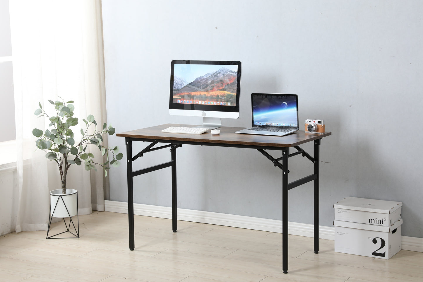 Folding Desk with Space-Saving Design - 31.5x15.7 inches