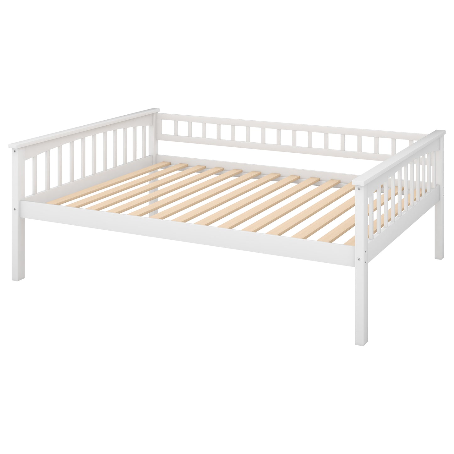 White Full over Full Bunk Bed with Convertible Daybeds, Drawers, and Storage