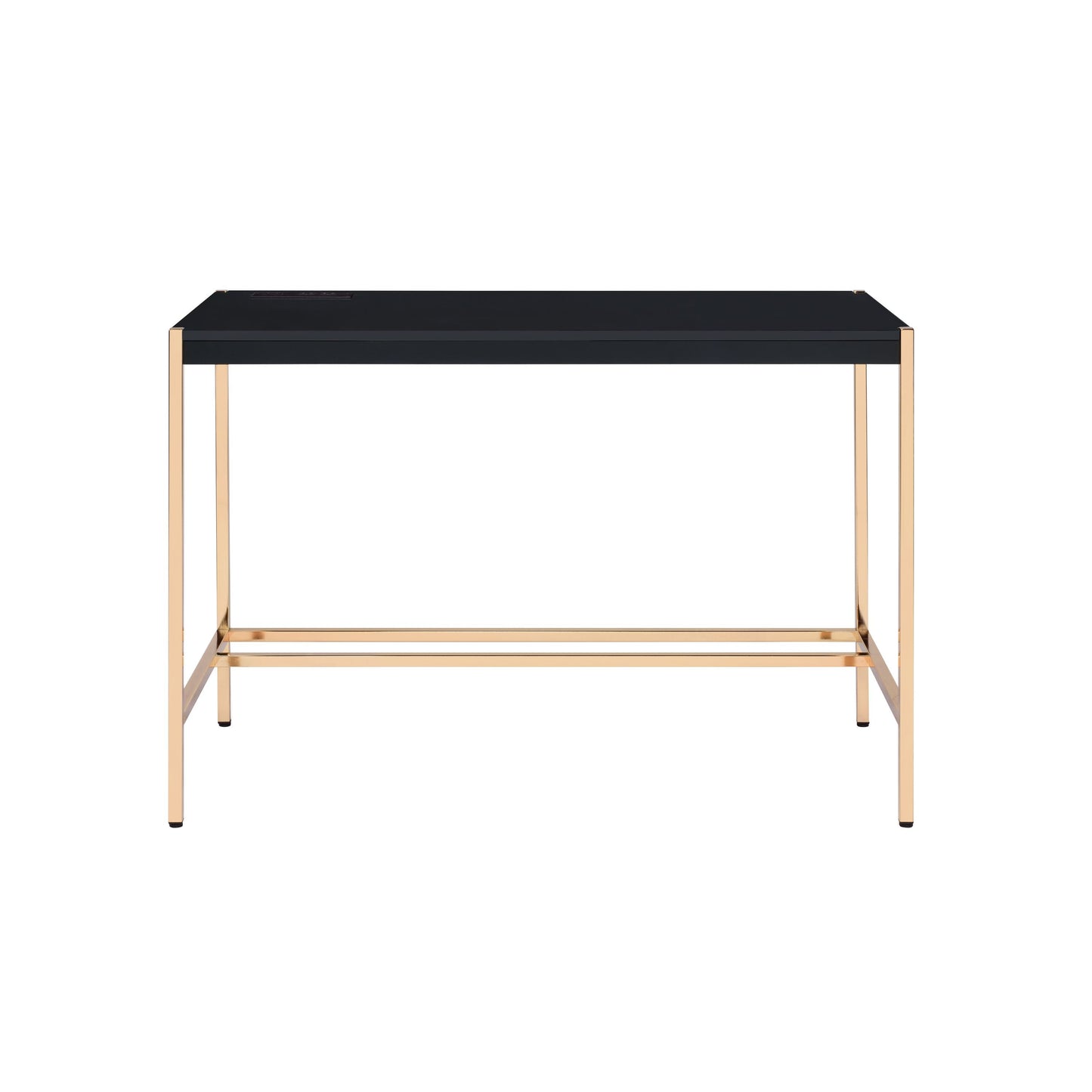 Sophisticated Black and Gold Writing Desk with USB Port - Midriaks OF00021