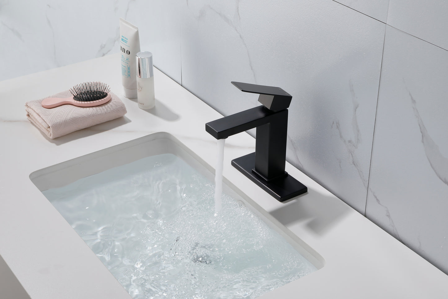 Luxurious Steel Matte Black Bathroom Faucet