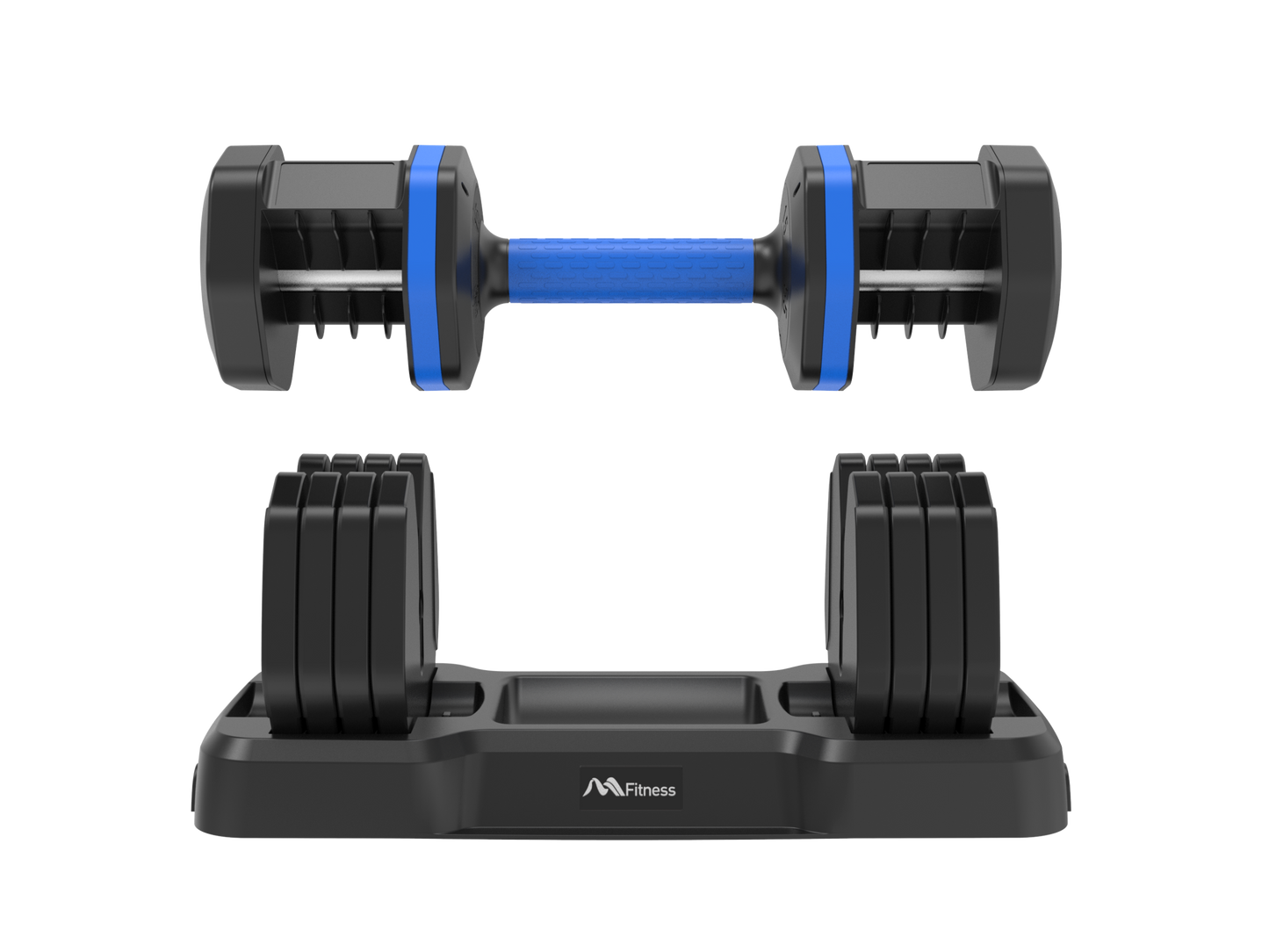 Adjustable Dumbbell - 55lb x2 Dumbbell Set of 2 with Anti-Slip Handle, Fast Adjust Weight by Turning Handle with Tray, Exercise Fitness Dumbbell Suitable for Full Body Workout