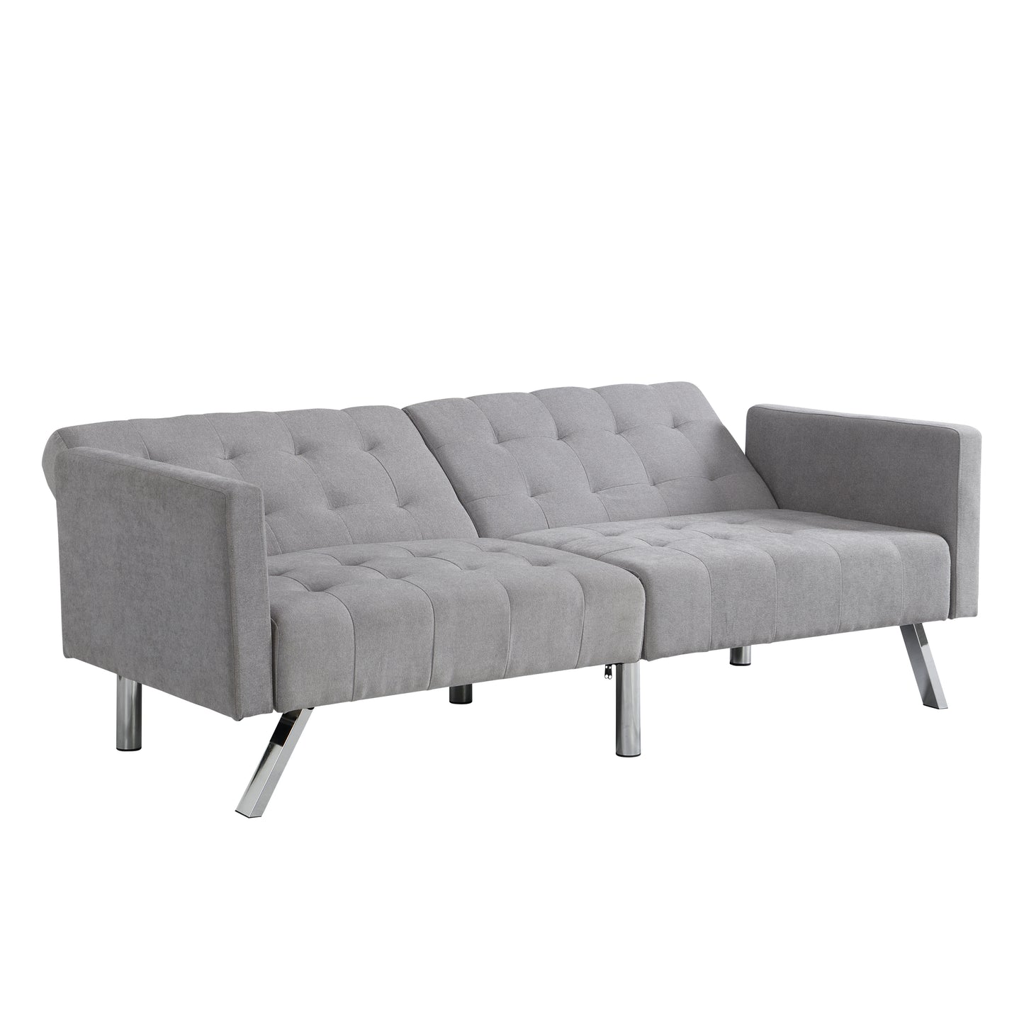 Sofa Bed Convertible Folding Light Grey Lounge Couch Loveseat Sleeper Sofa  Armrests Living Room Bedroom Apartment Reading Room