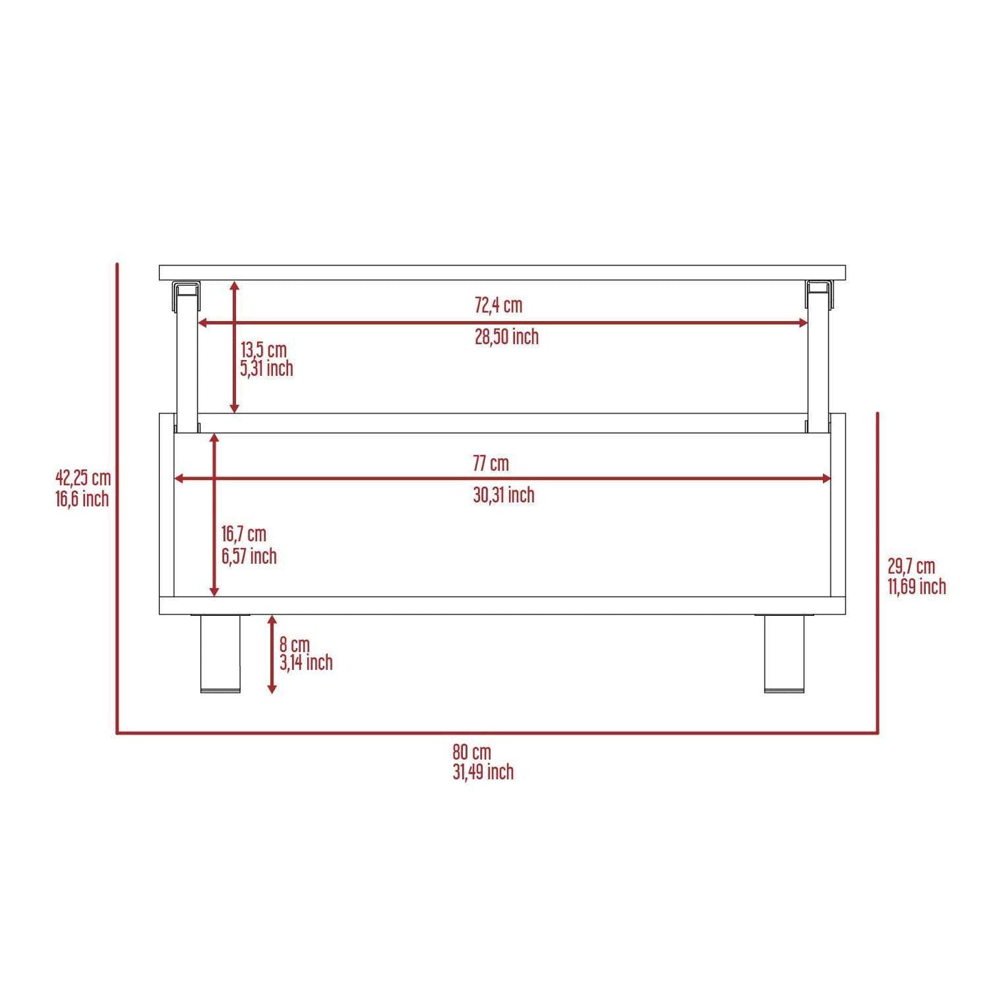 Sleek Lift Top Coffee Table with Storage