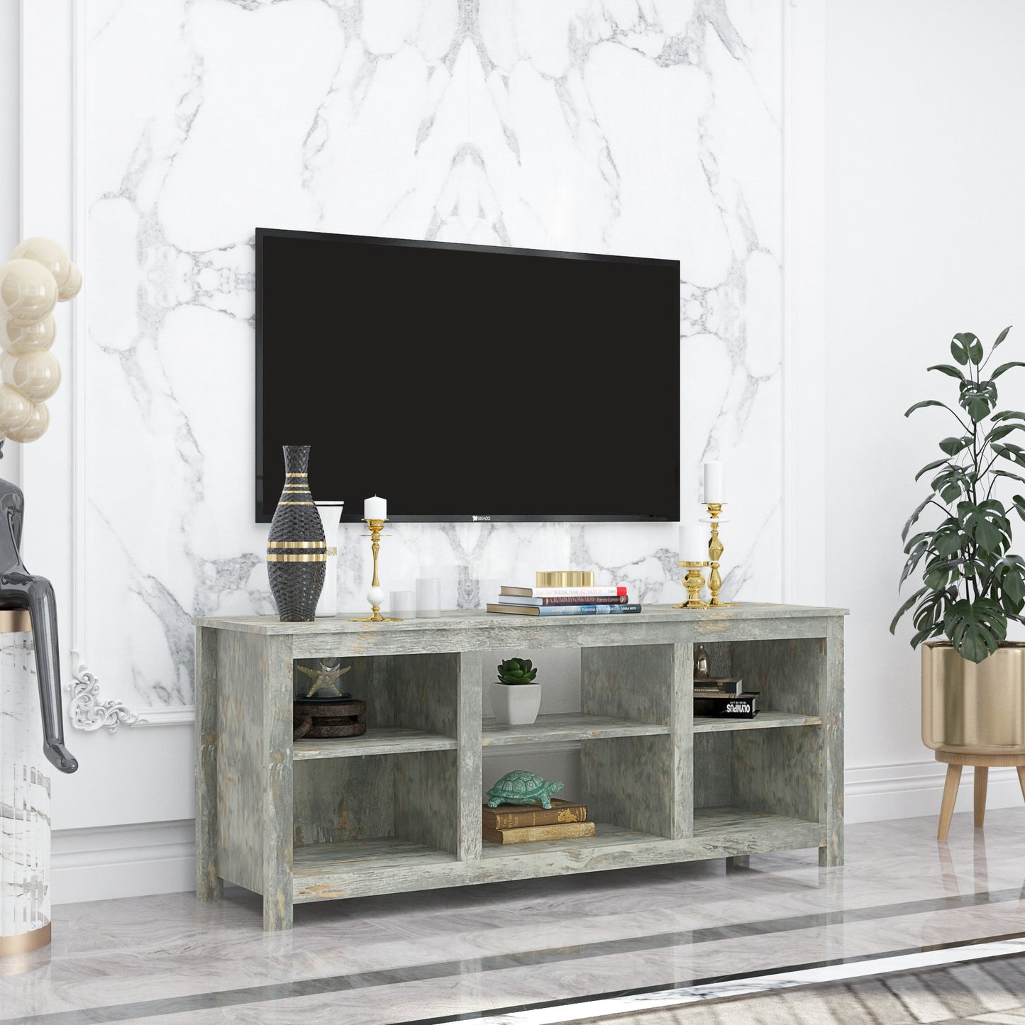 Modern Living Room TV Stand Furniture with Multiple Storage Compartments