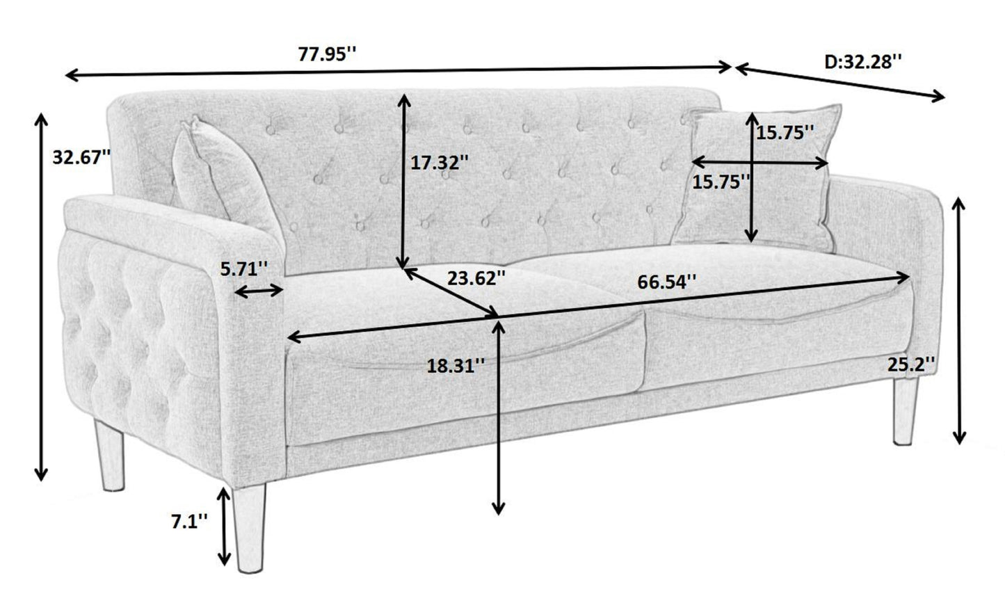 2047 Ivory PU Leather Sofa for Luxurious Living