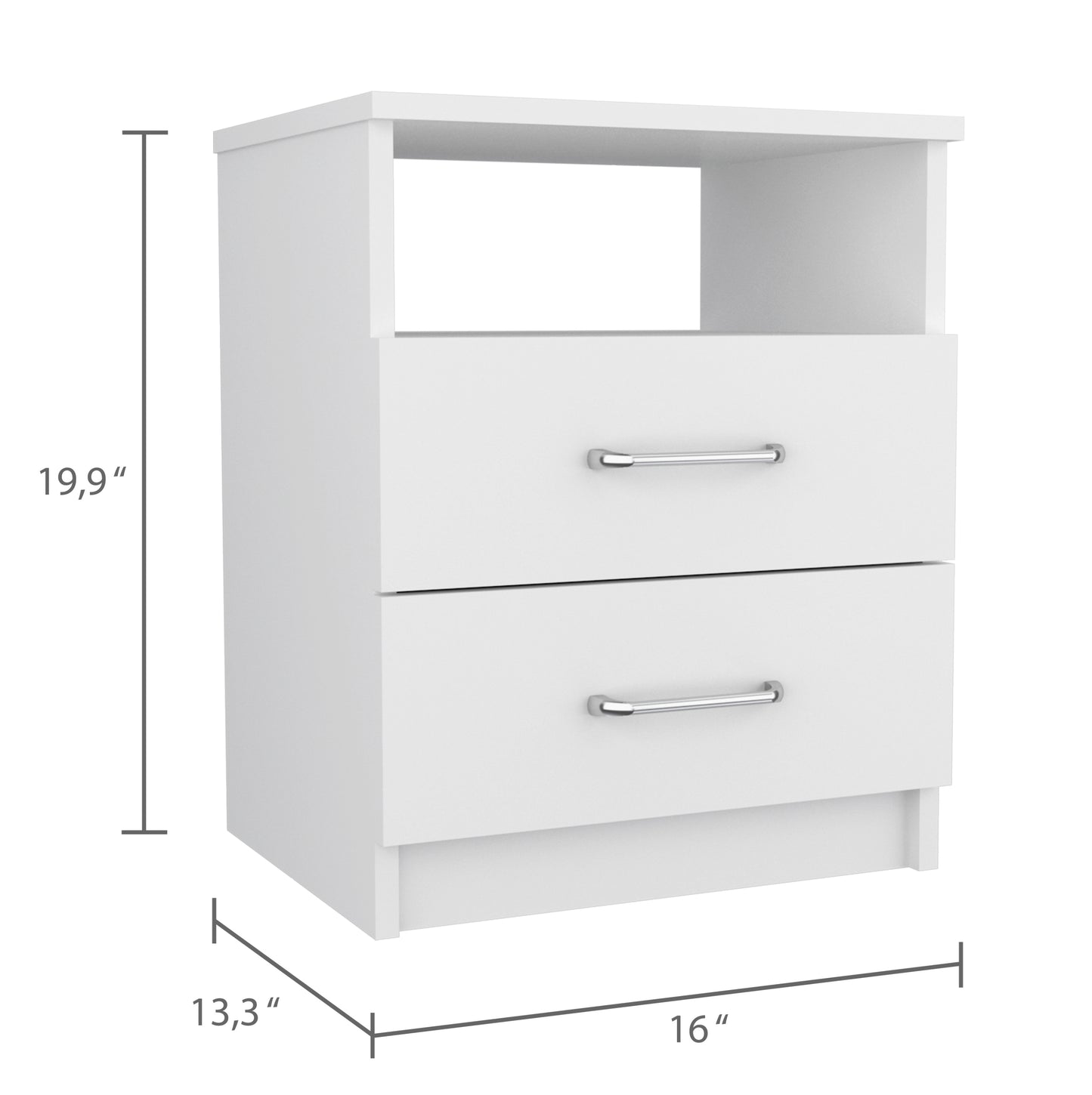 Brookeline 2-Drawer 1-Shelf Rectangle Nightstand White