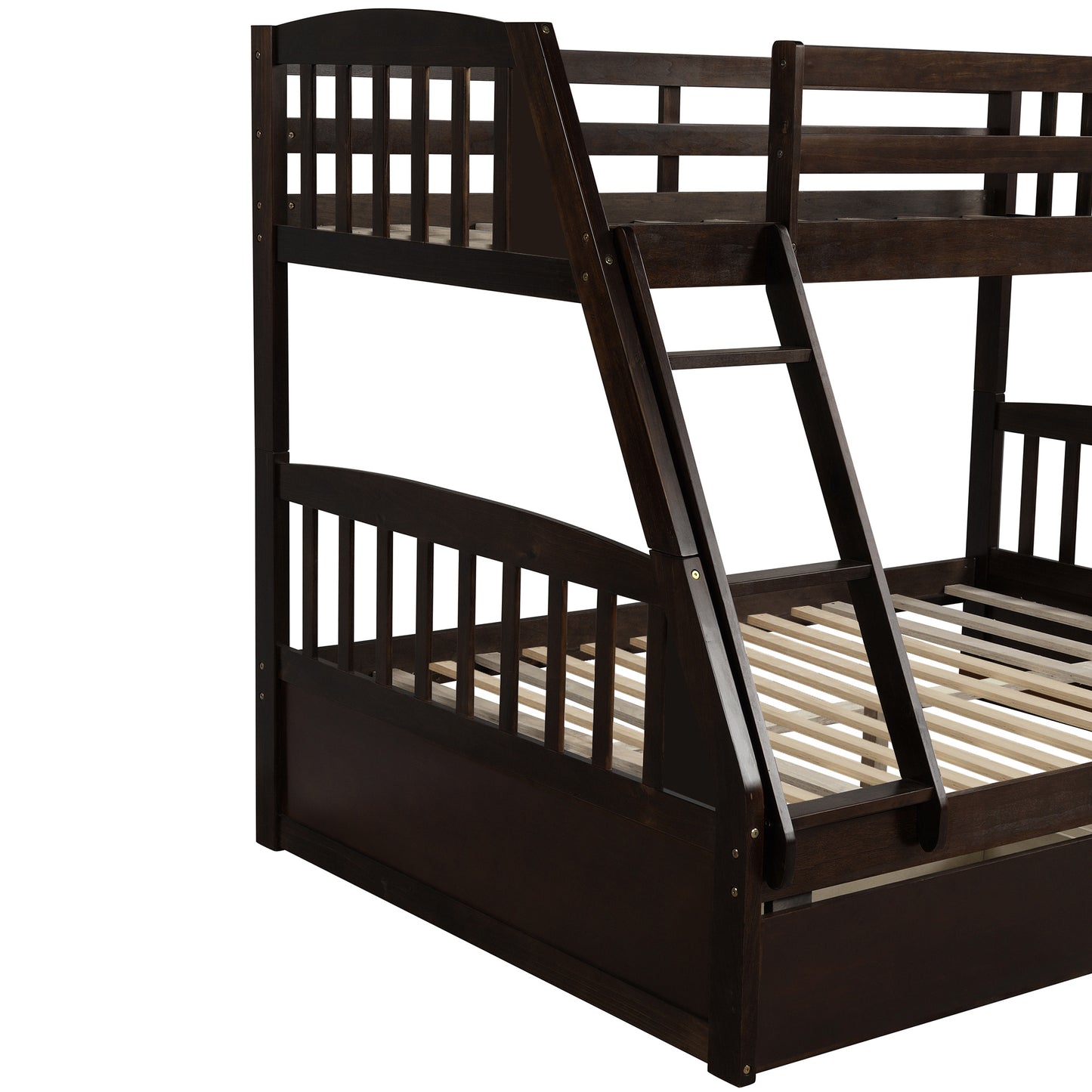 Espresso Twin Over Full Bunk Bed with Storage Drawers